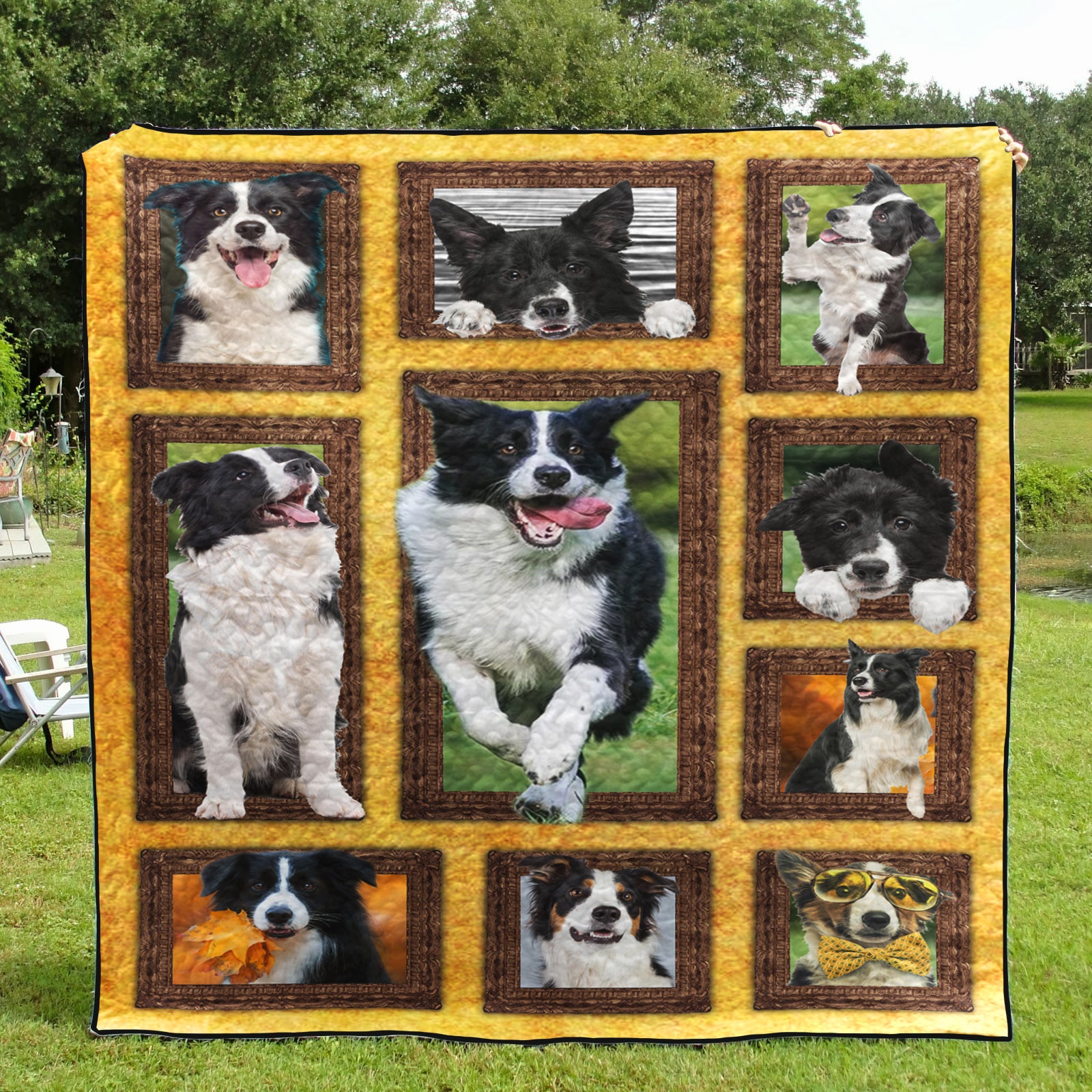 3D Border Collie dog CLA0411048F Sherpa Fleece Blanket