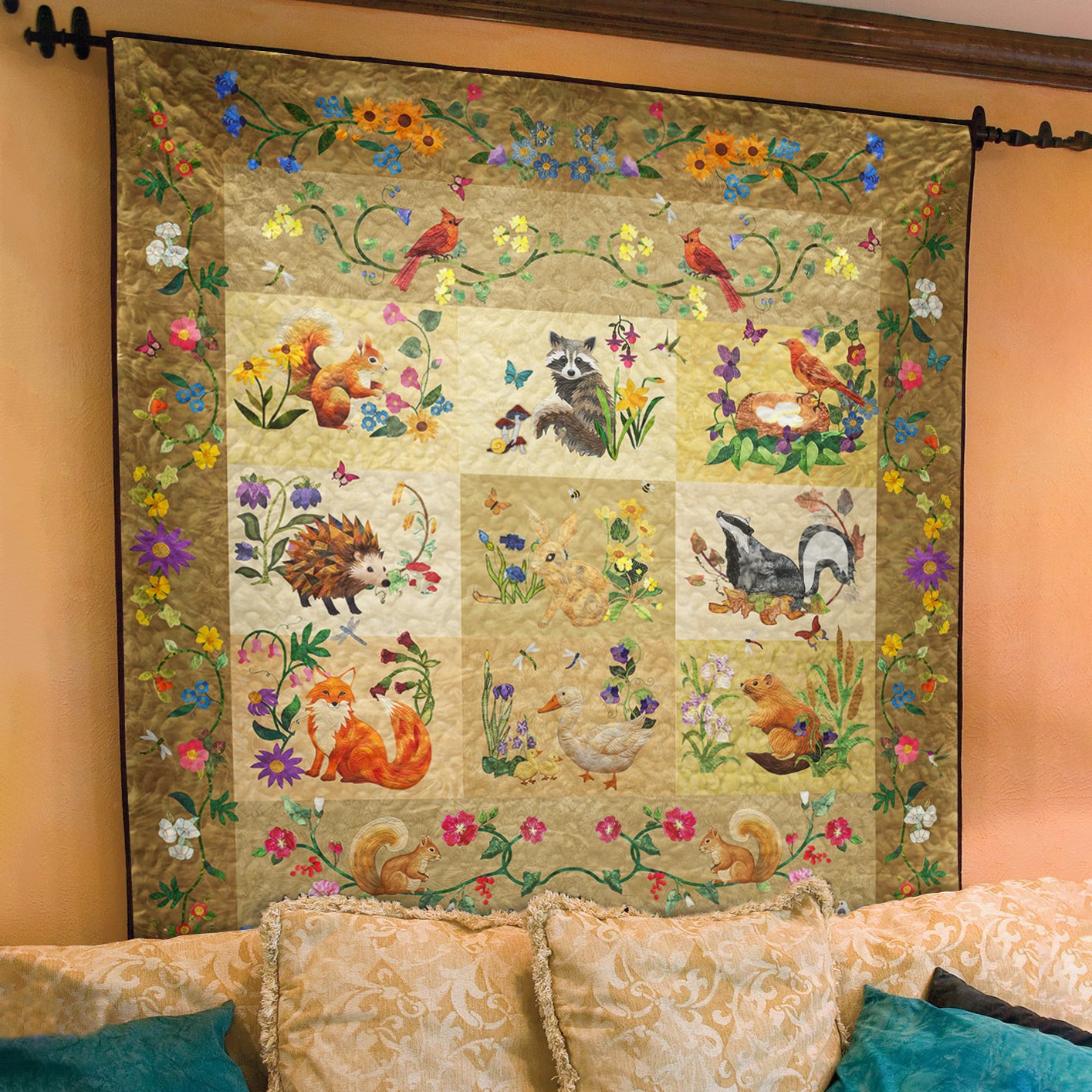 Animals CLA1410048Q Art Quilt