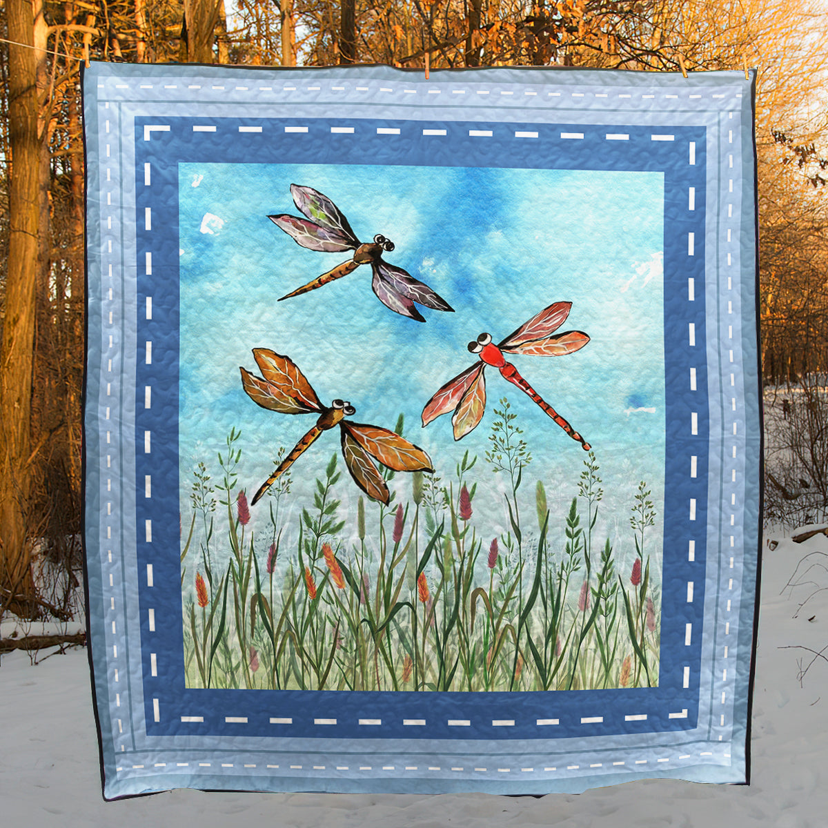 Blue Dragonfly CLT270608 Art Quilt