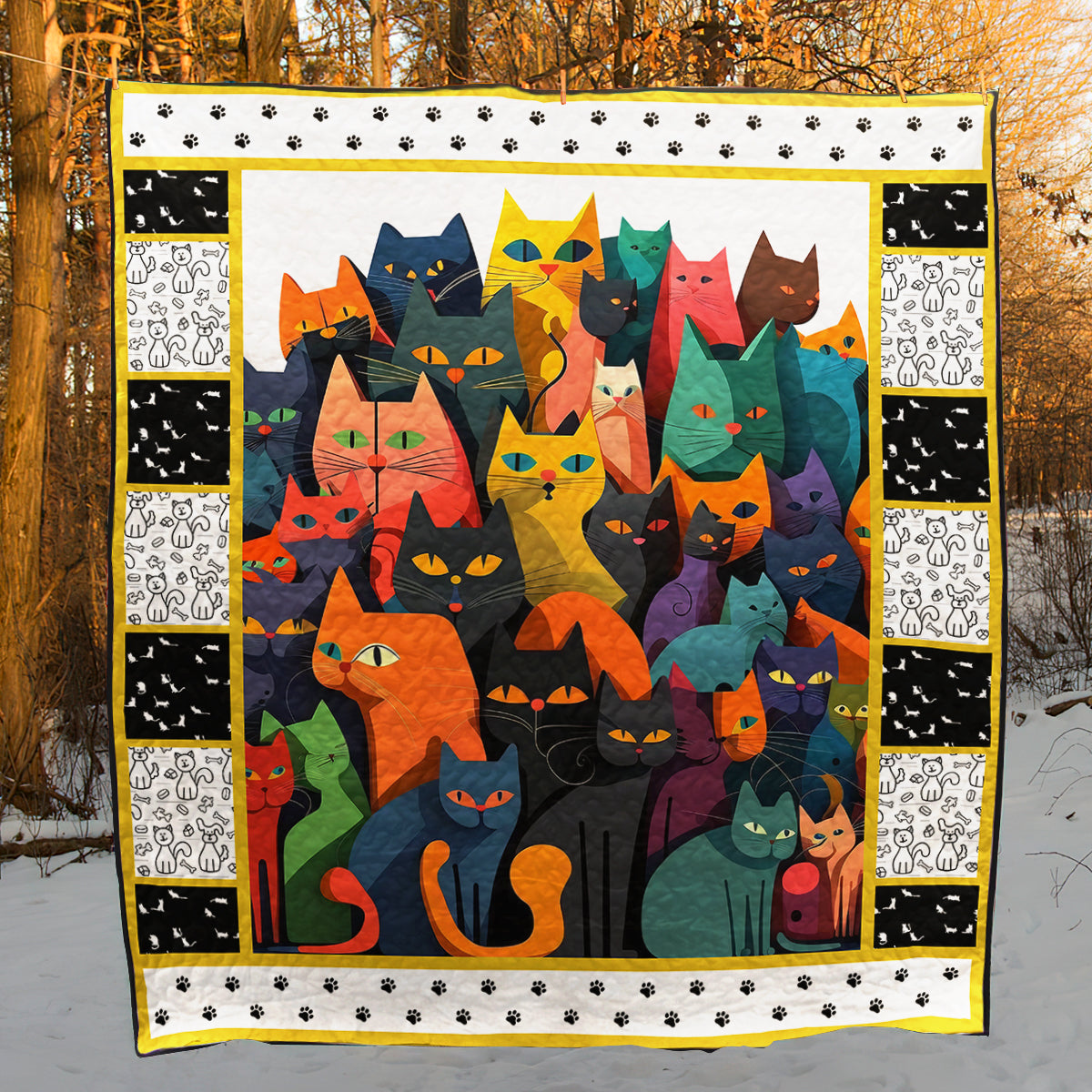 Cat CL14100061MDQ Art Quilt