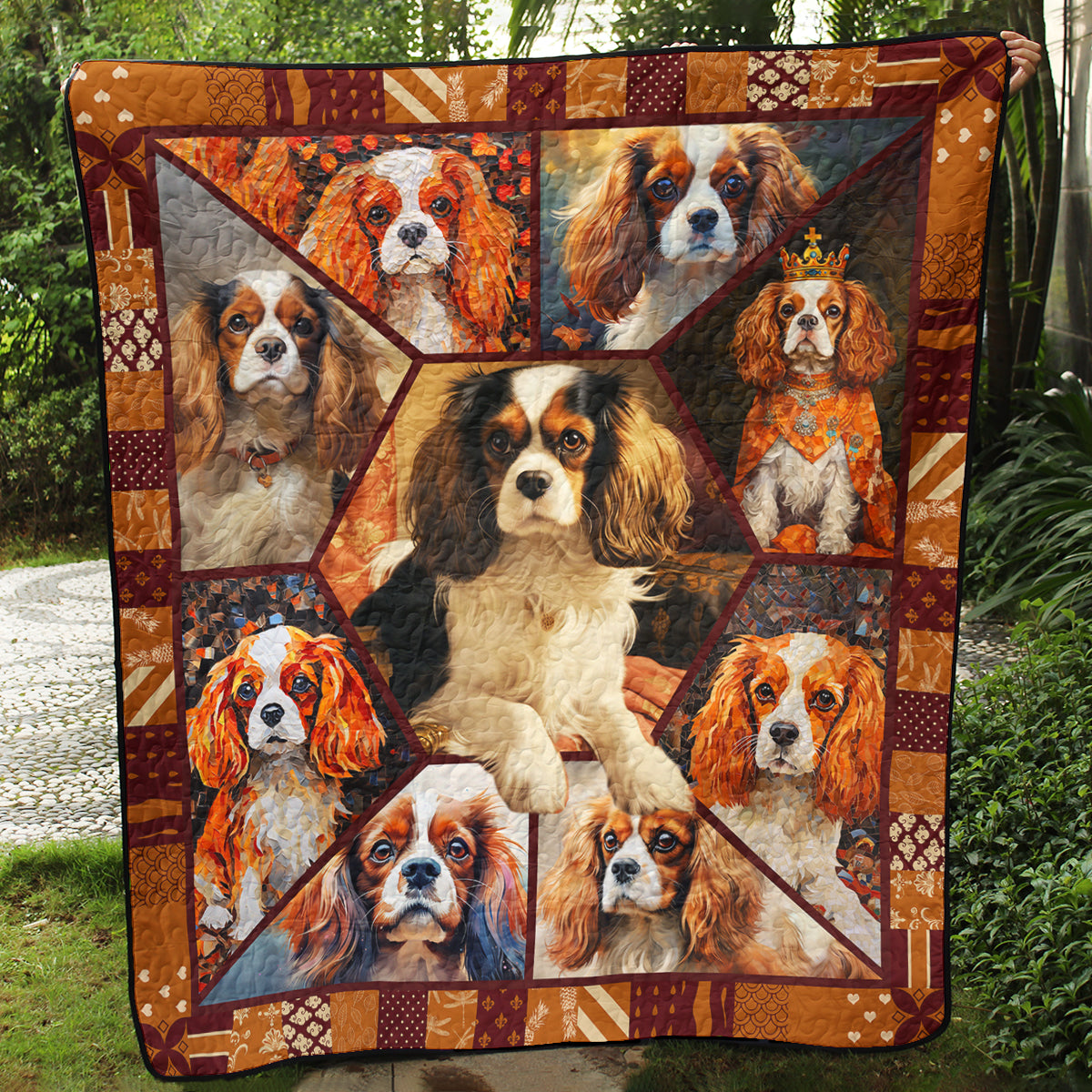 Cavalier King Charles Spaniel Art Quilt TM051112