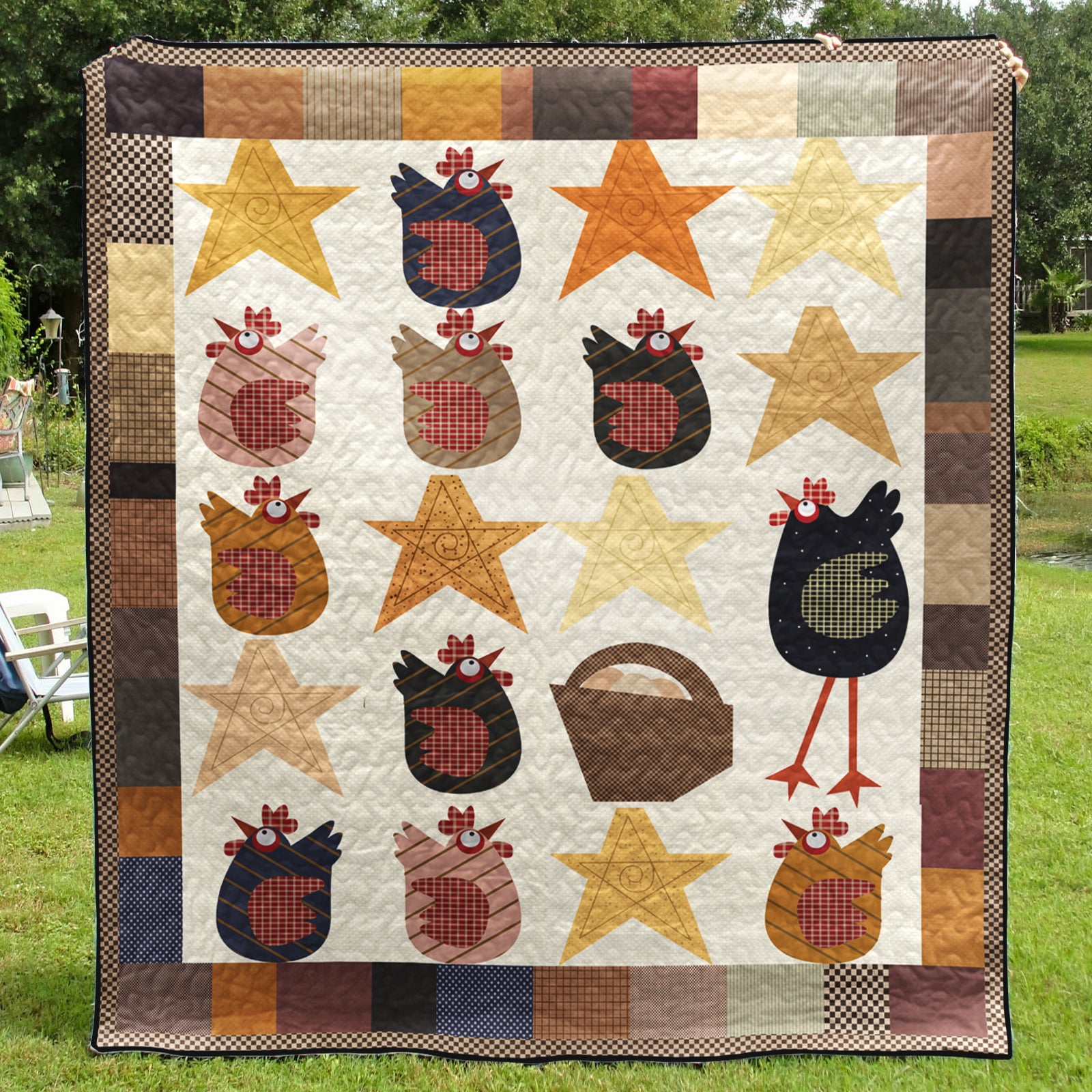 Chicken CLA0710235Q Art Quilt