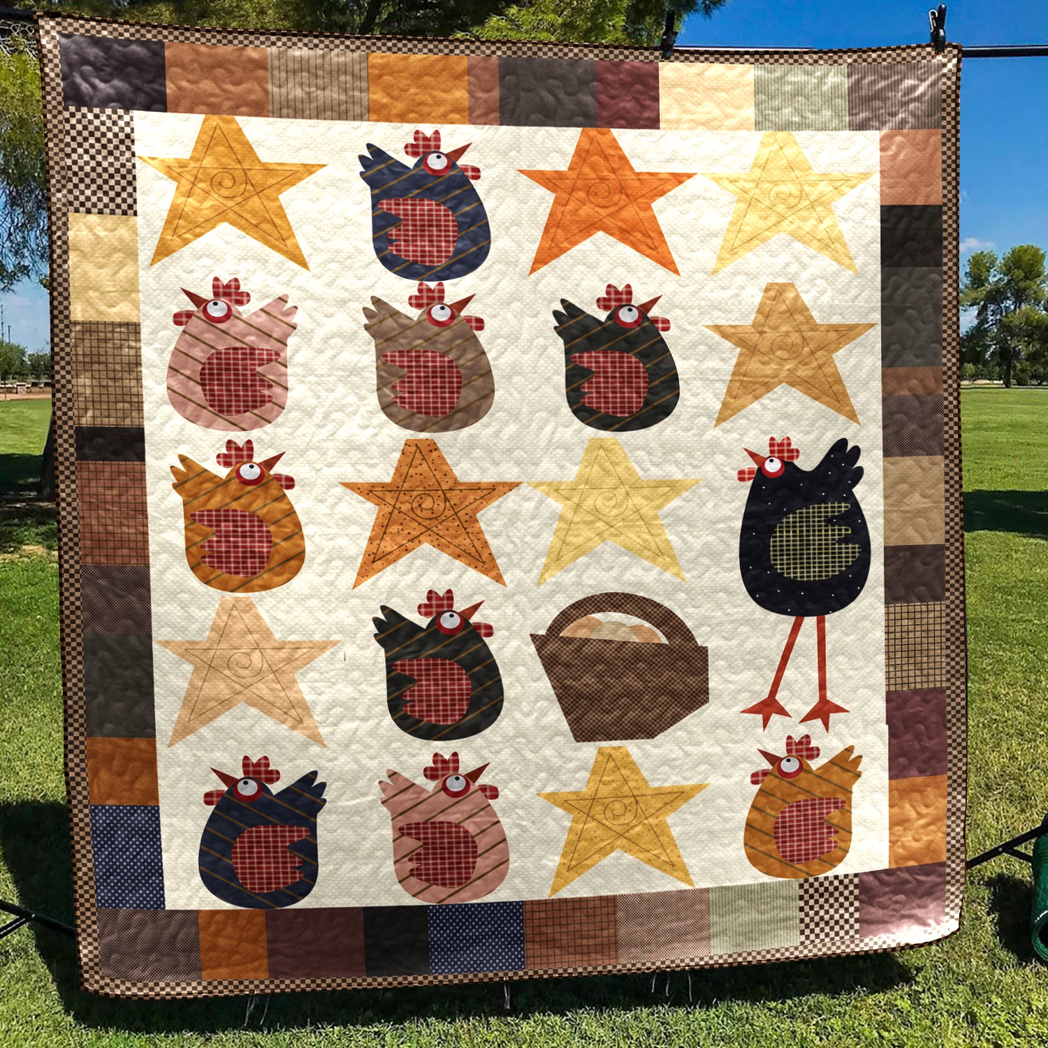 Chicken CLA0710235Q Art Quilt