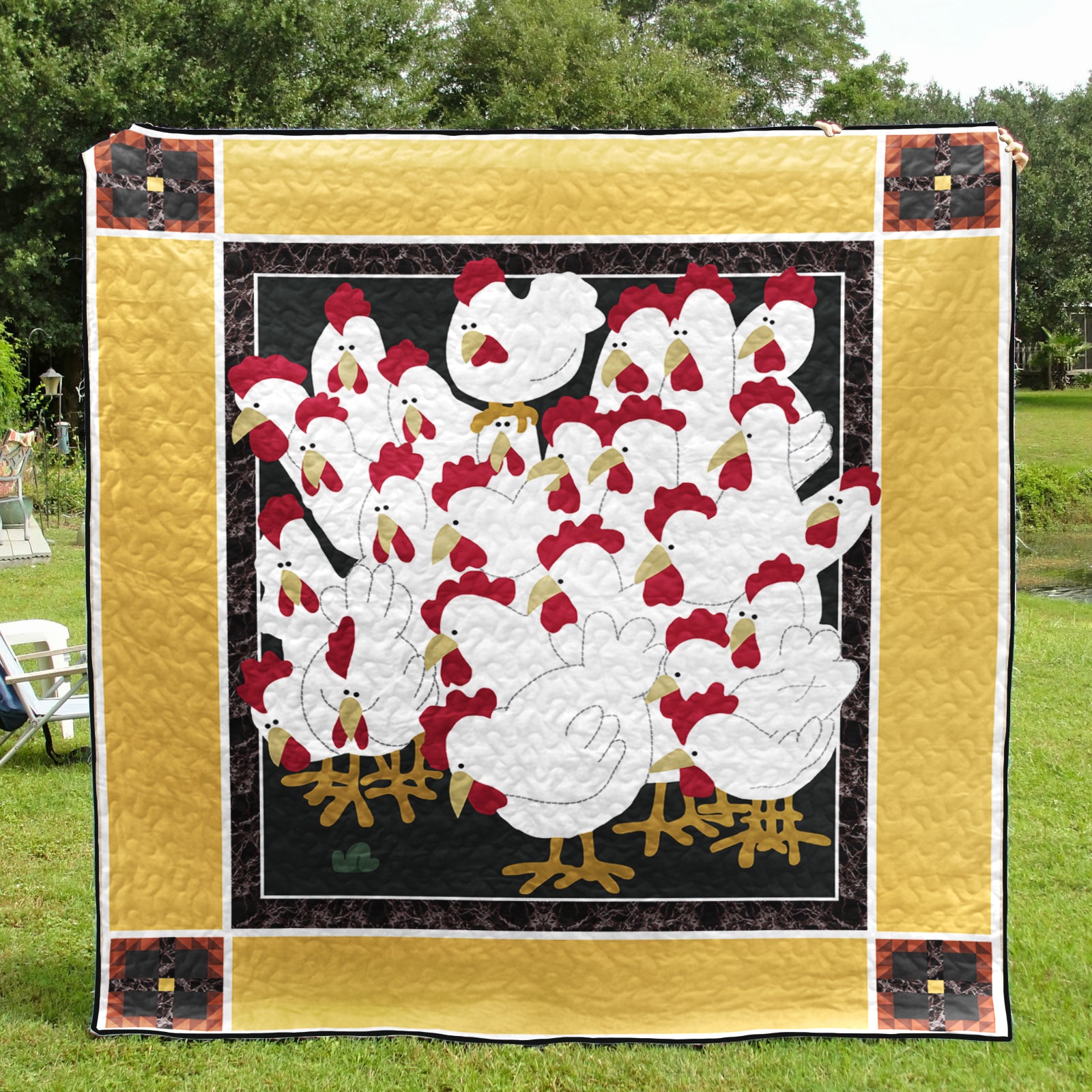 Chickens CLA2110089Q Art Quilt