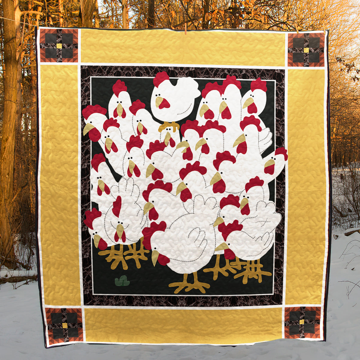 Chickens CLA2110089Q Art Quilt