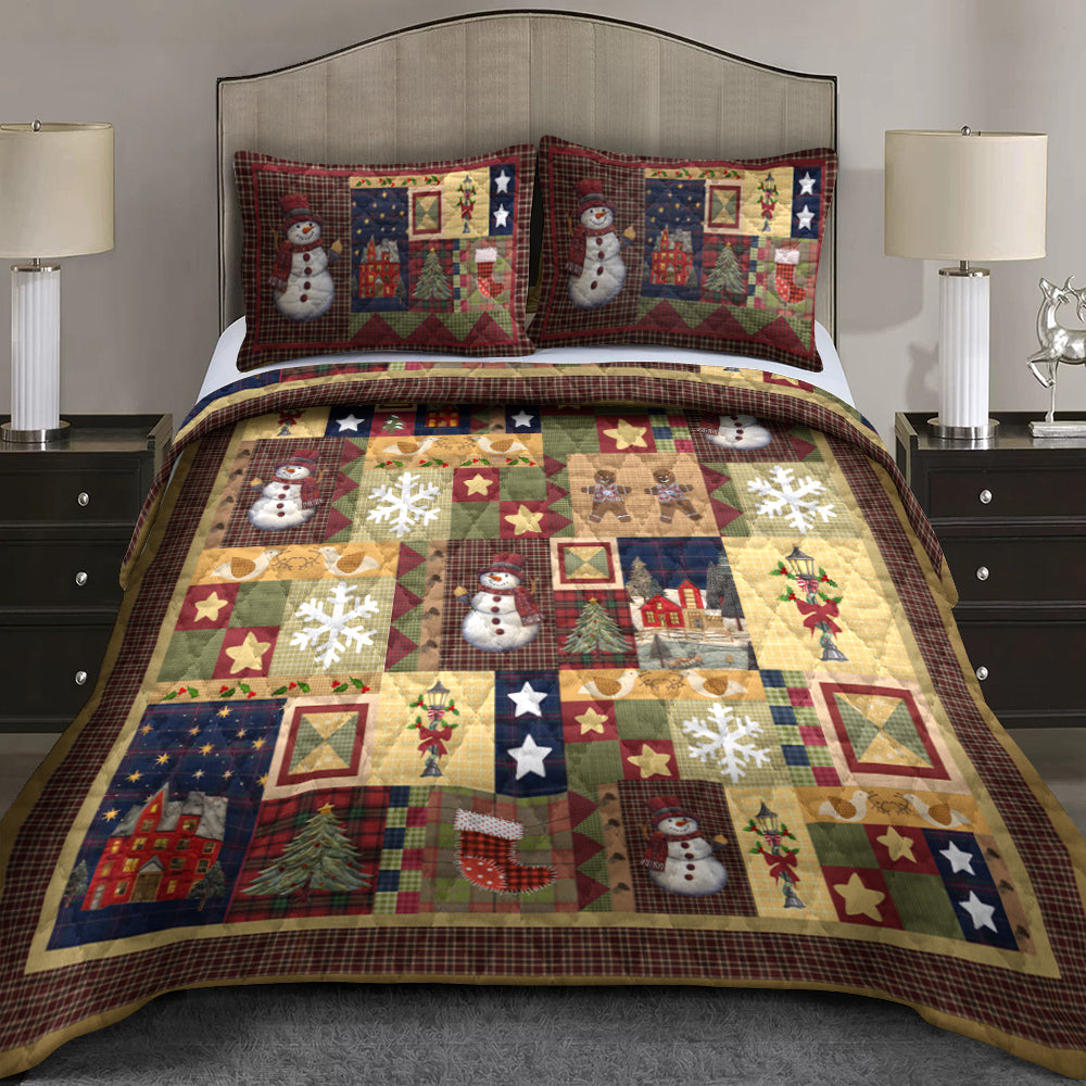 Christmas Snowman CLA3009118B Quilt Bed Set