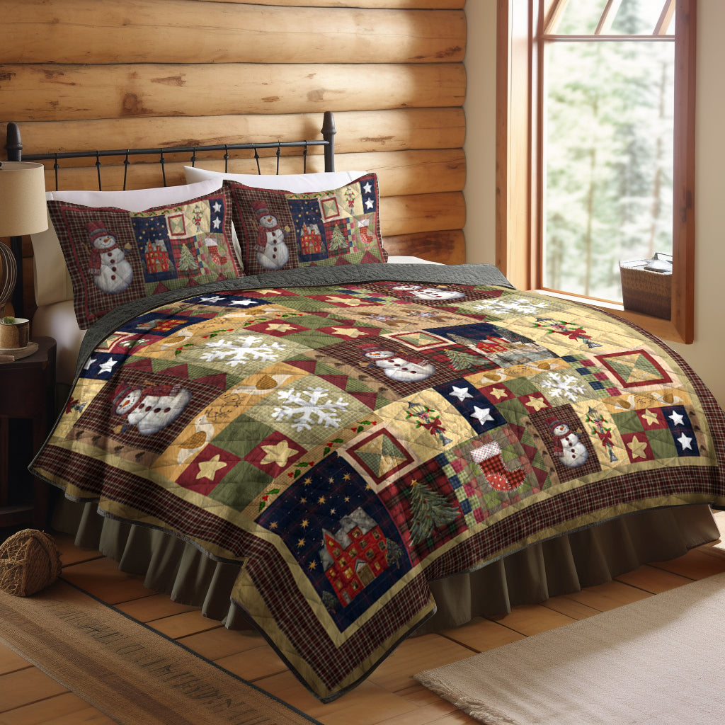 Christmas Snowman CLA3009118B Quilt Bed Set