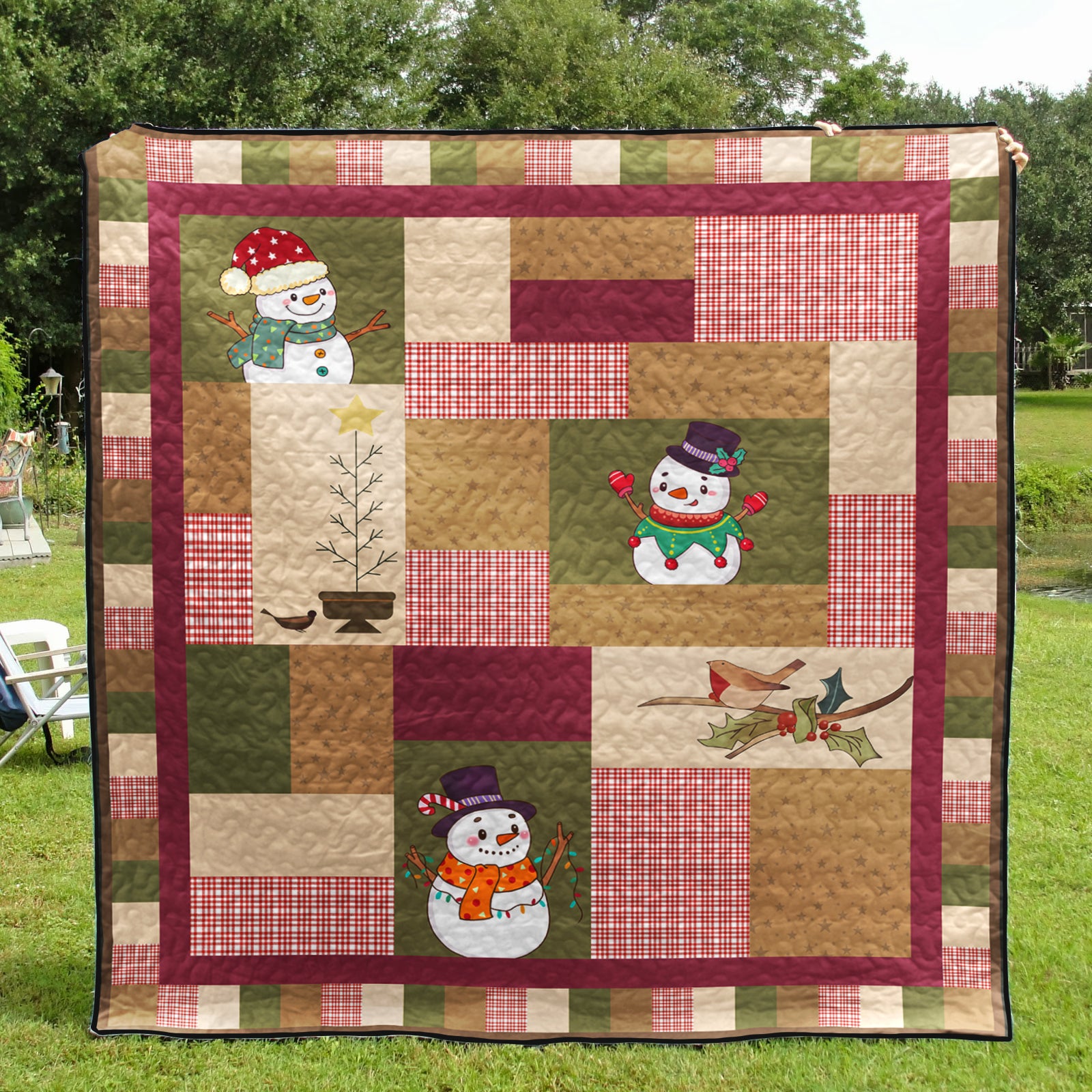 Christmas Snowman CLM0910049 Art Quilt