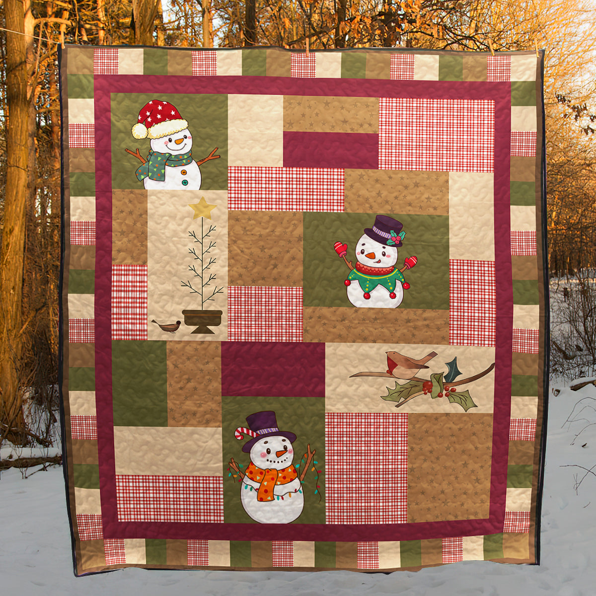 Christmas Snowman CLM0910049 Art Quilt