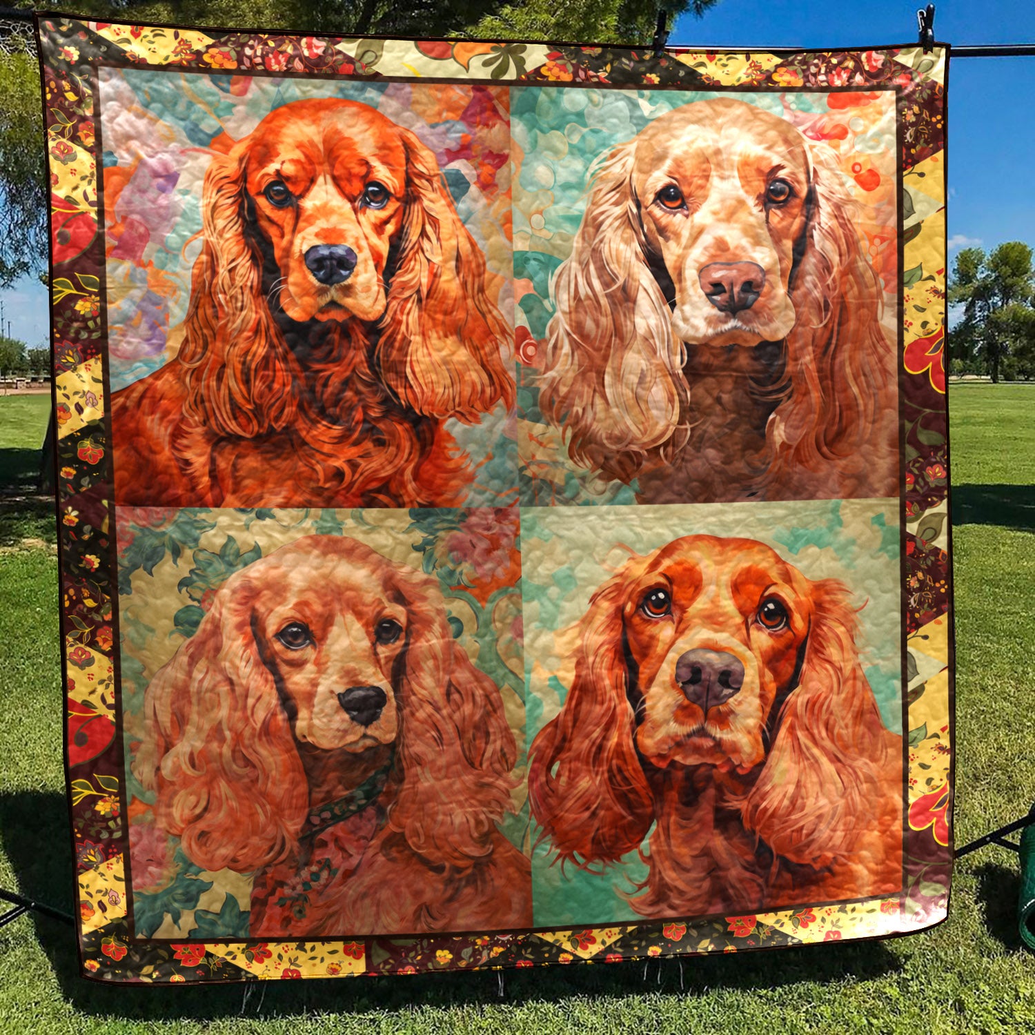 Cocker Spaniel Dog CL28100426MDQ Art Quilt