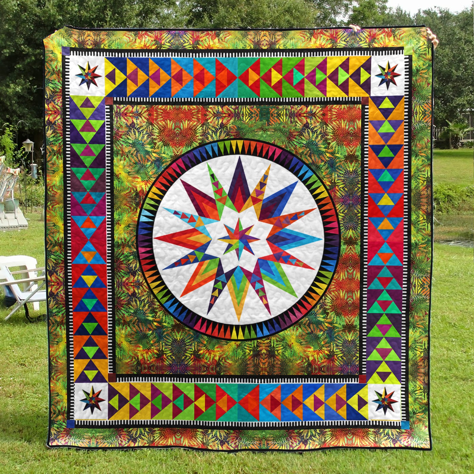 Colorful Compass Rose CLM0411102 Art Quilt