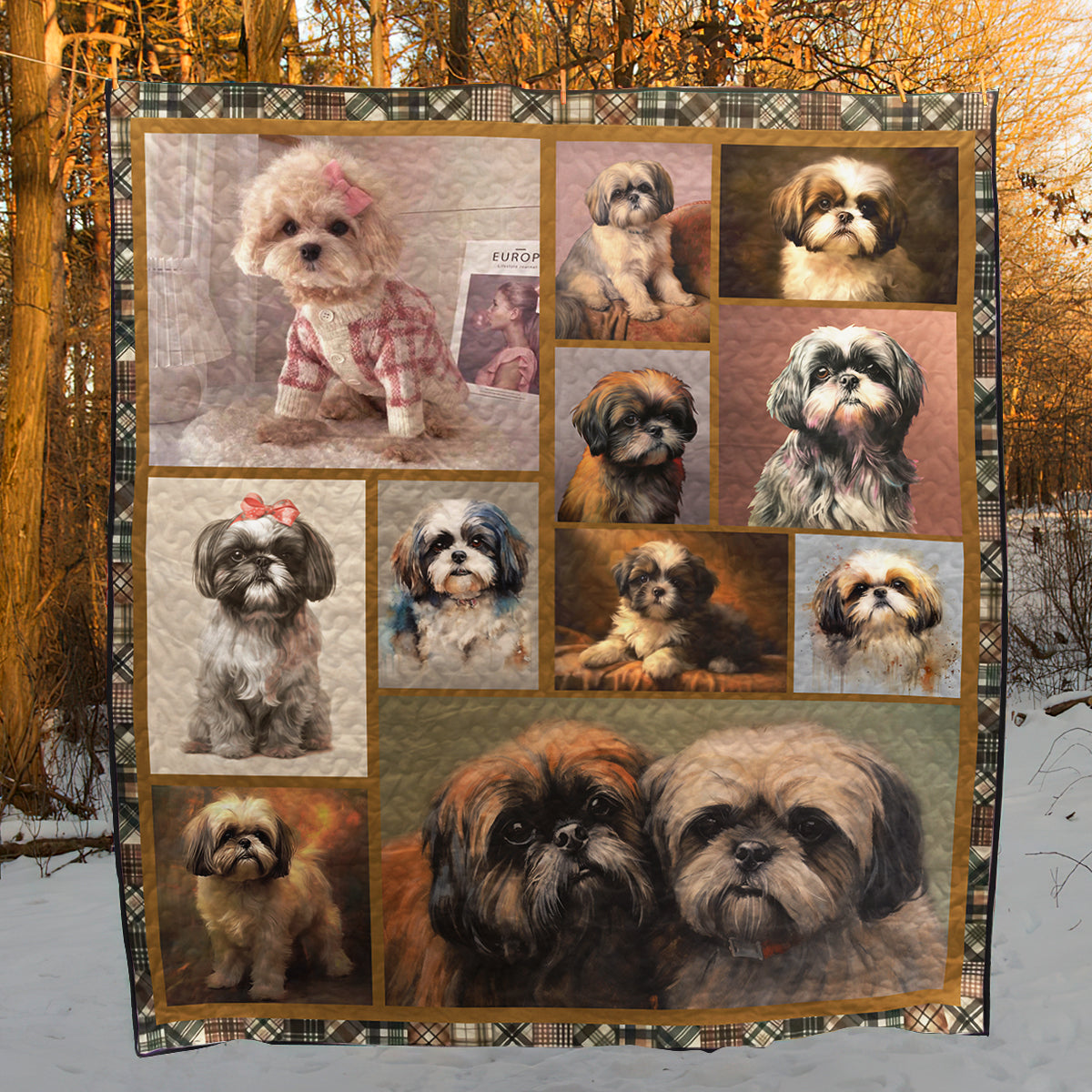 Cute Shihtzu CL09100093MDQ Art Quilt