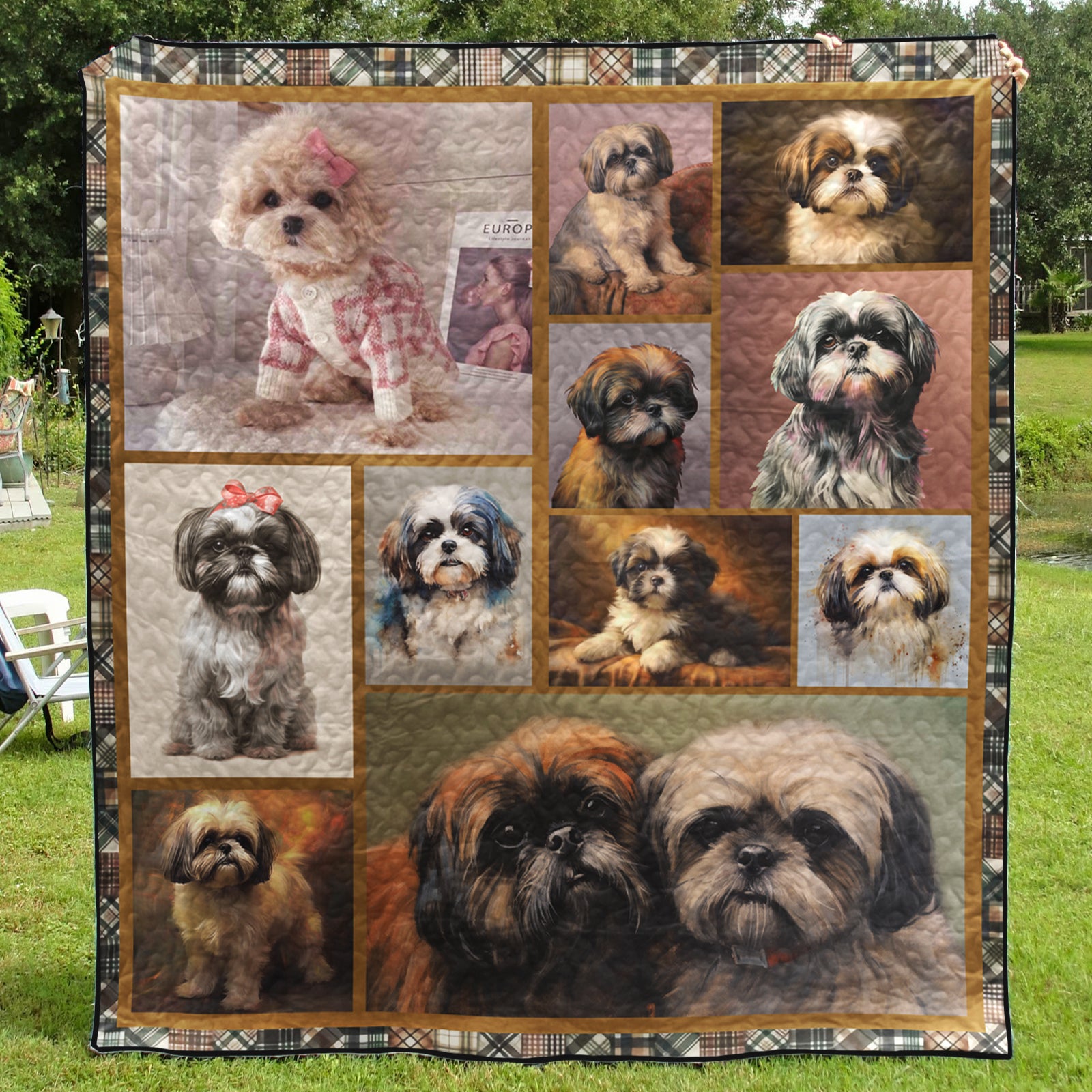Cute Shihtzu CL09100093MDQ Art Quilt