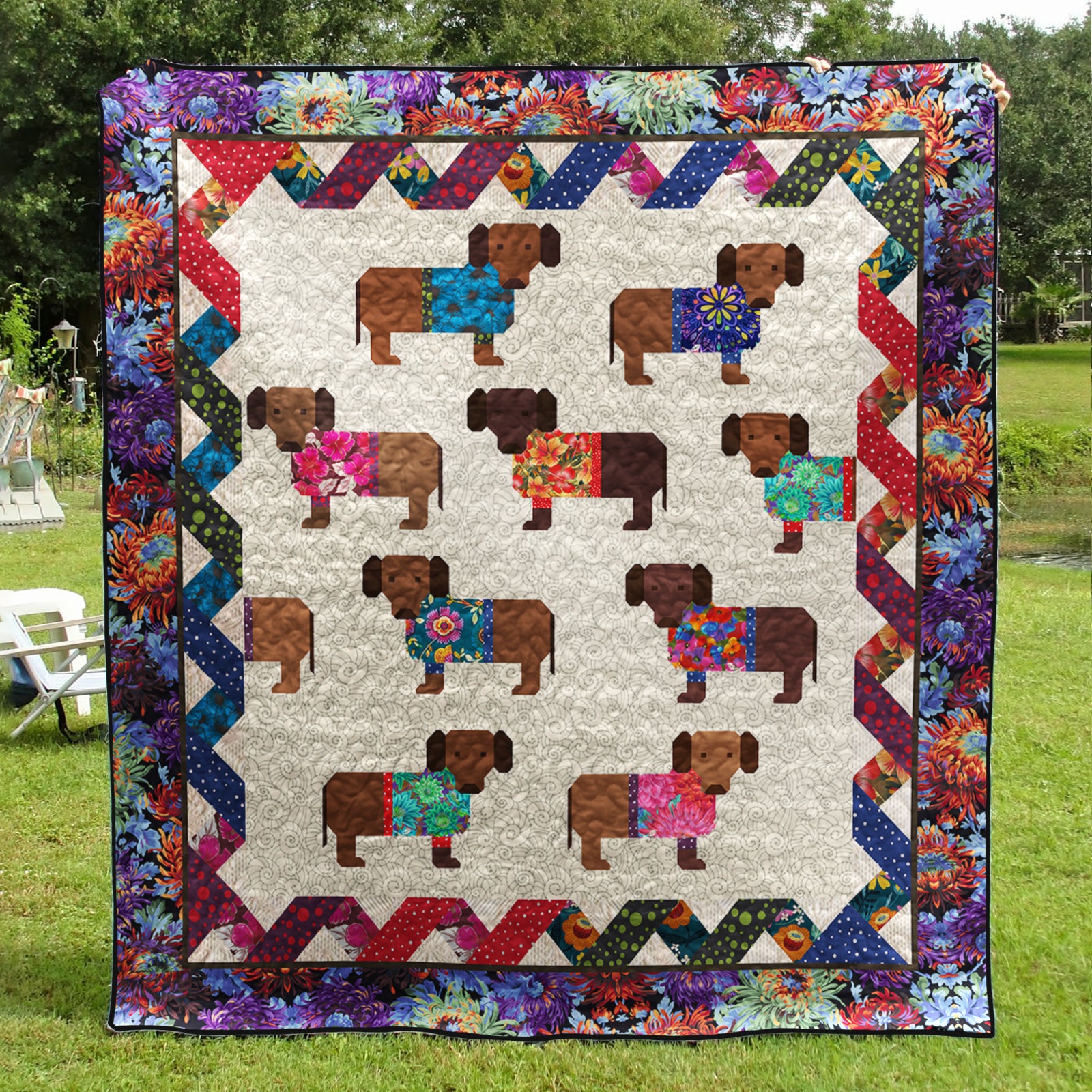 Dachshund CLA0312494Q Art Quilt