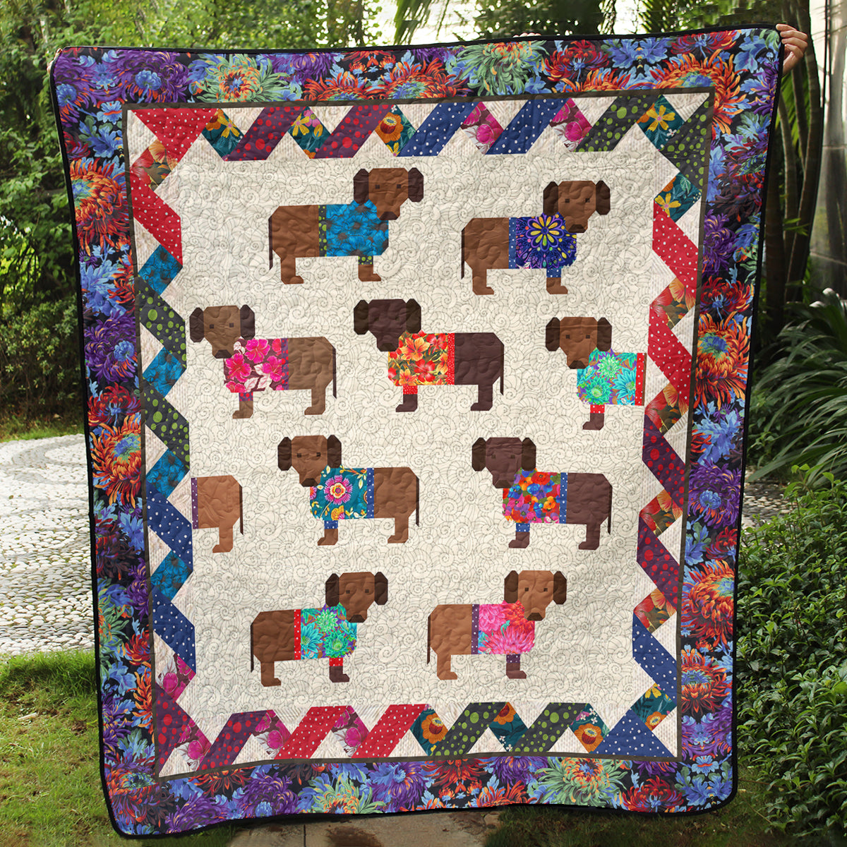 Dachshund CLA0312494Q Art Quilt