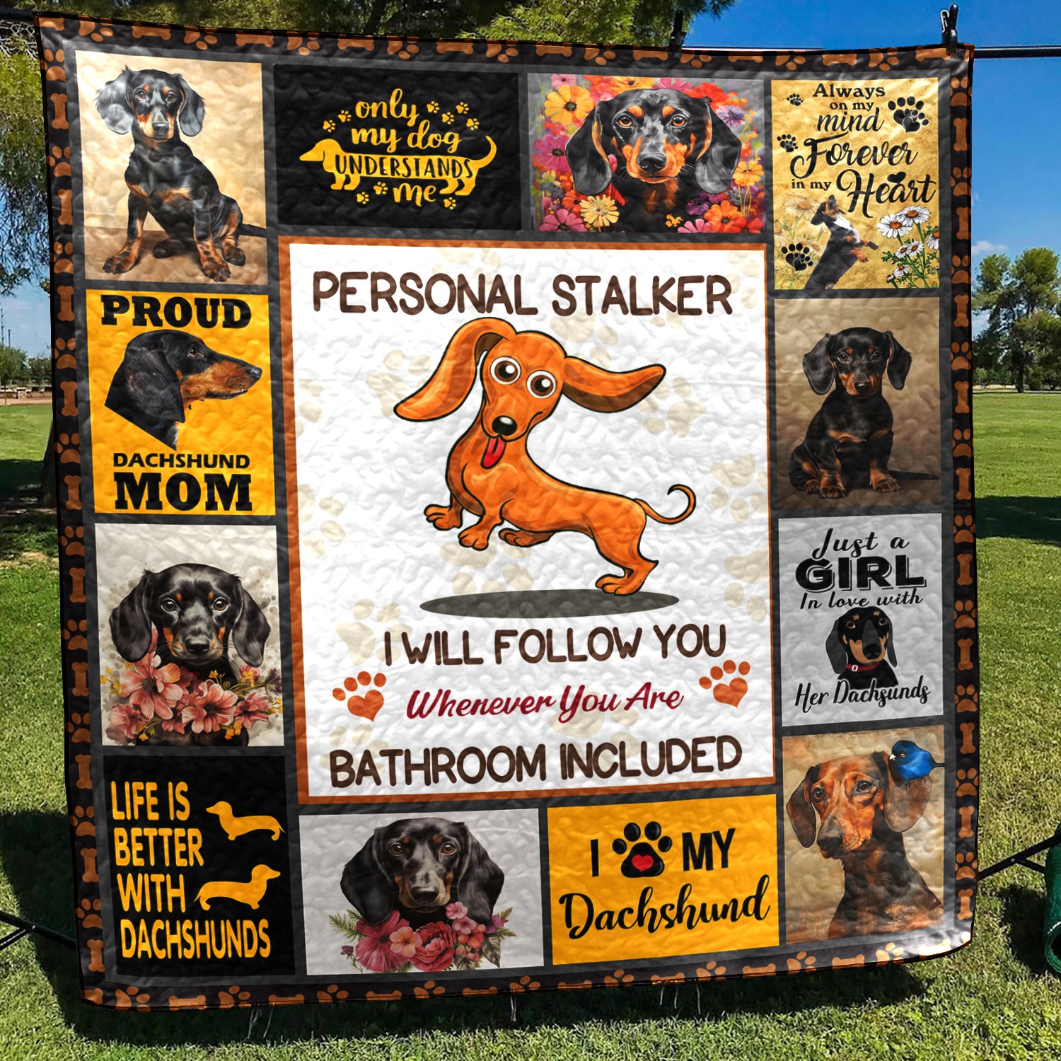 Dachshund Dog CL15100125MDQ Art Quilt