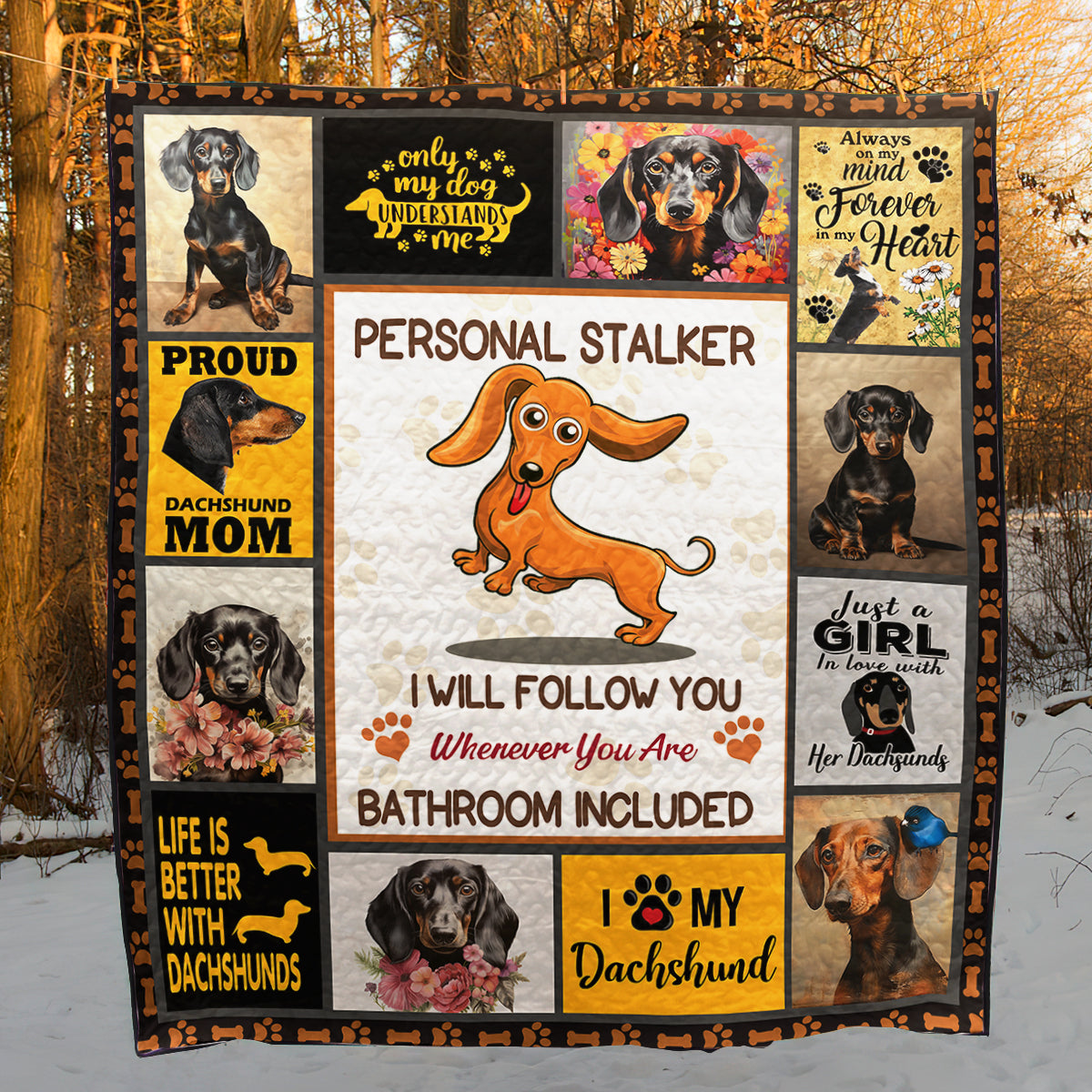 Dachshund Dog CL15100125MDQ Art Quilt