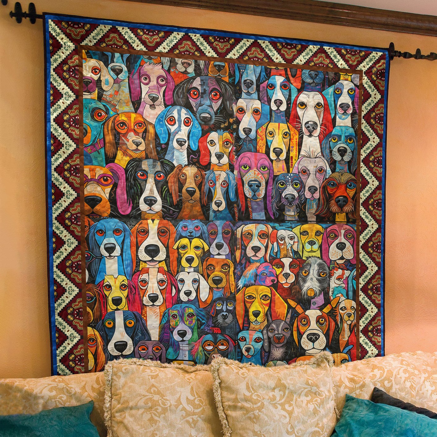 Dog CL28100566MDQ Art Quilt