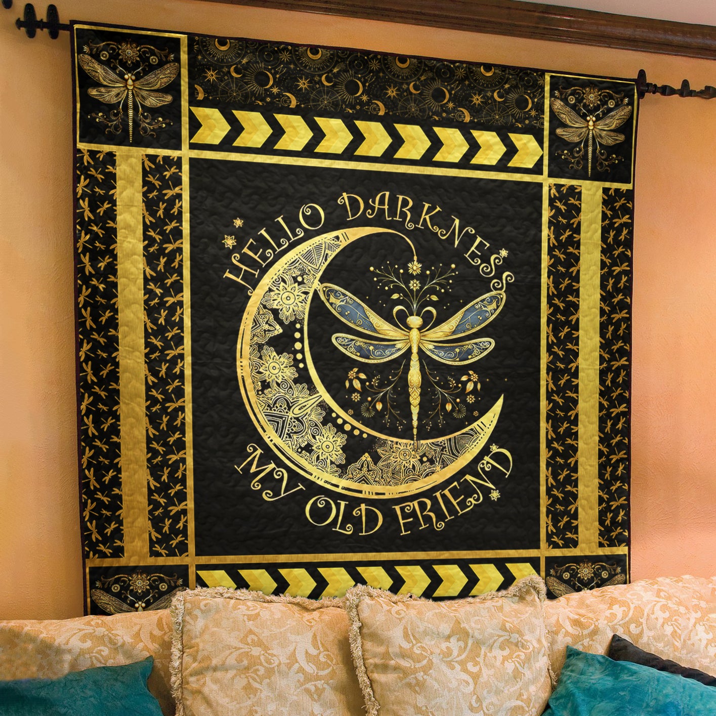 Dragonfly Hippie Art Quilt TL090702Y