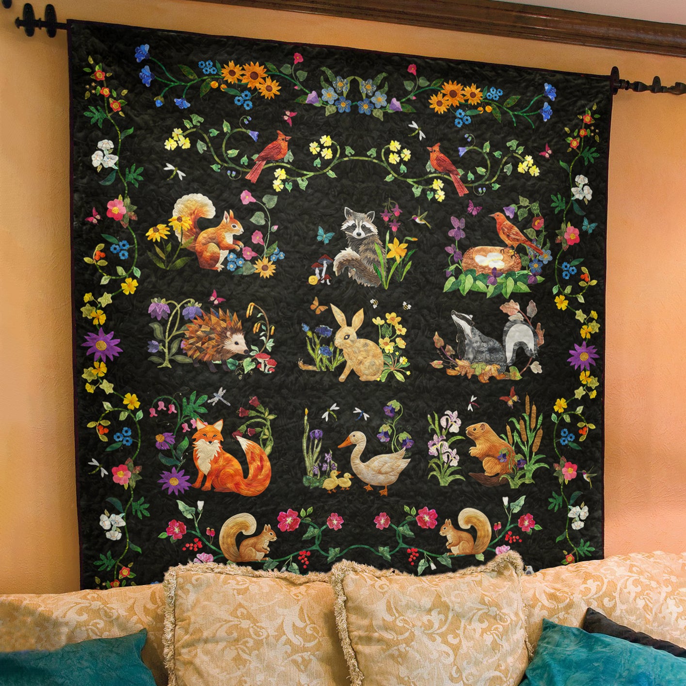 Forest Animals CLA0710416Q Art Quilt