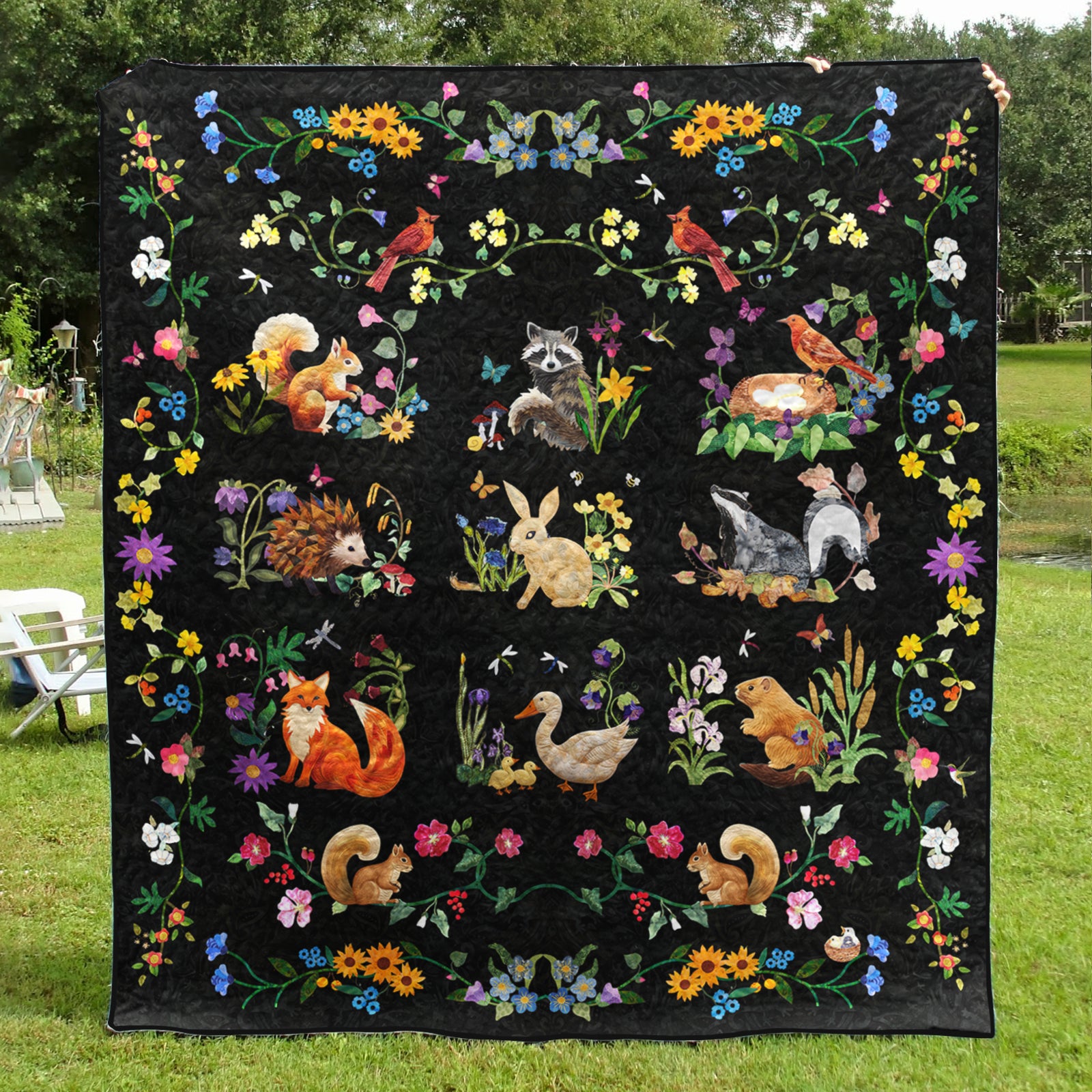 Forest Animals CLA0710416Q Art Quilt