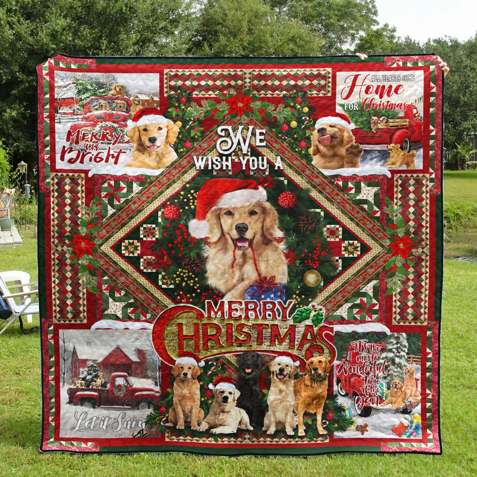 Golden Retriever Art Quilt HT011104