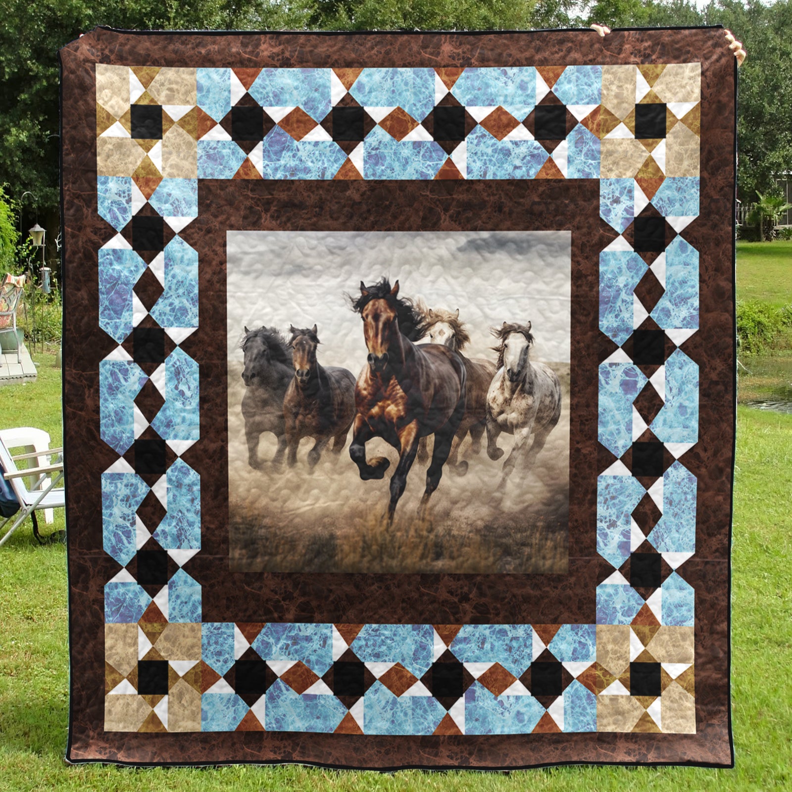 Horses CLA0511543Q Art Quilt