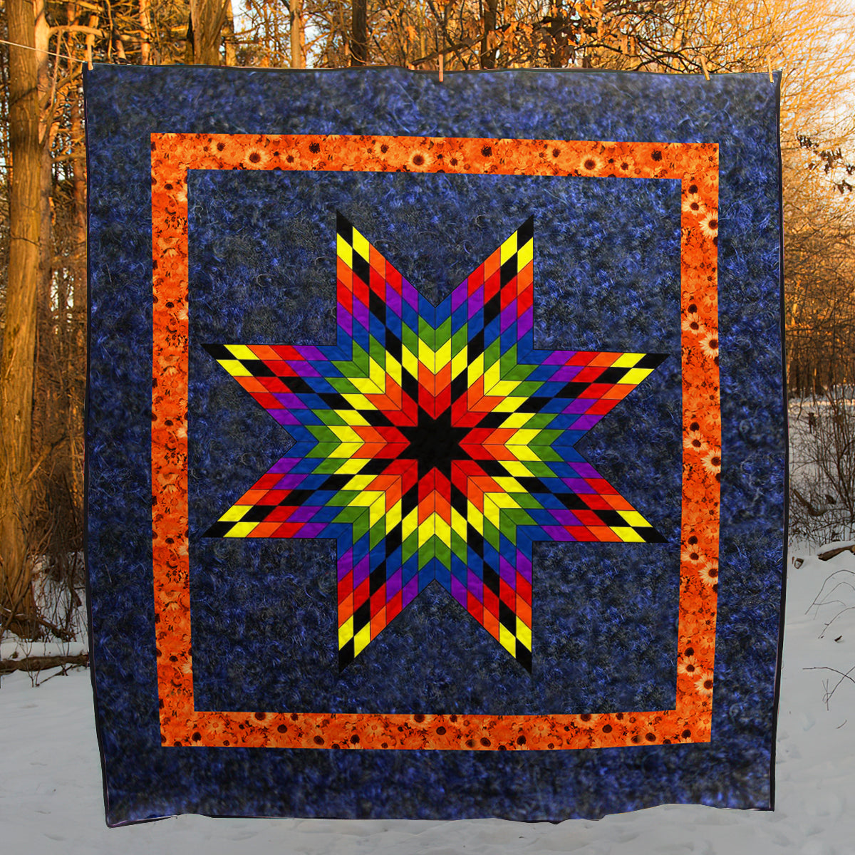 Native American Inspired Lone Star CLA1510247Q Art Quilt