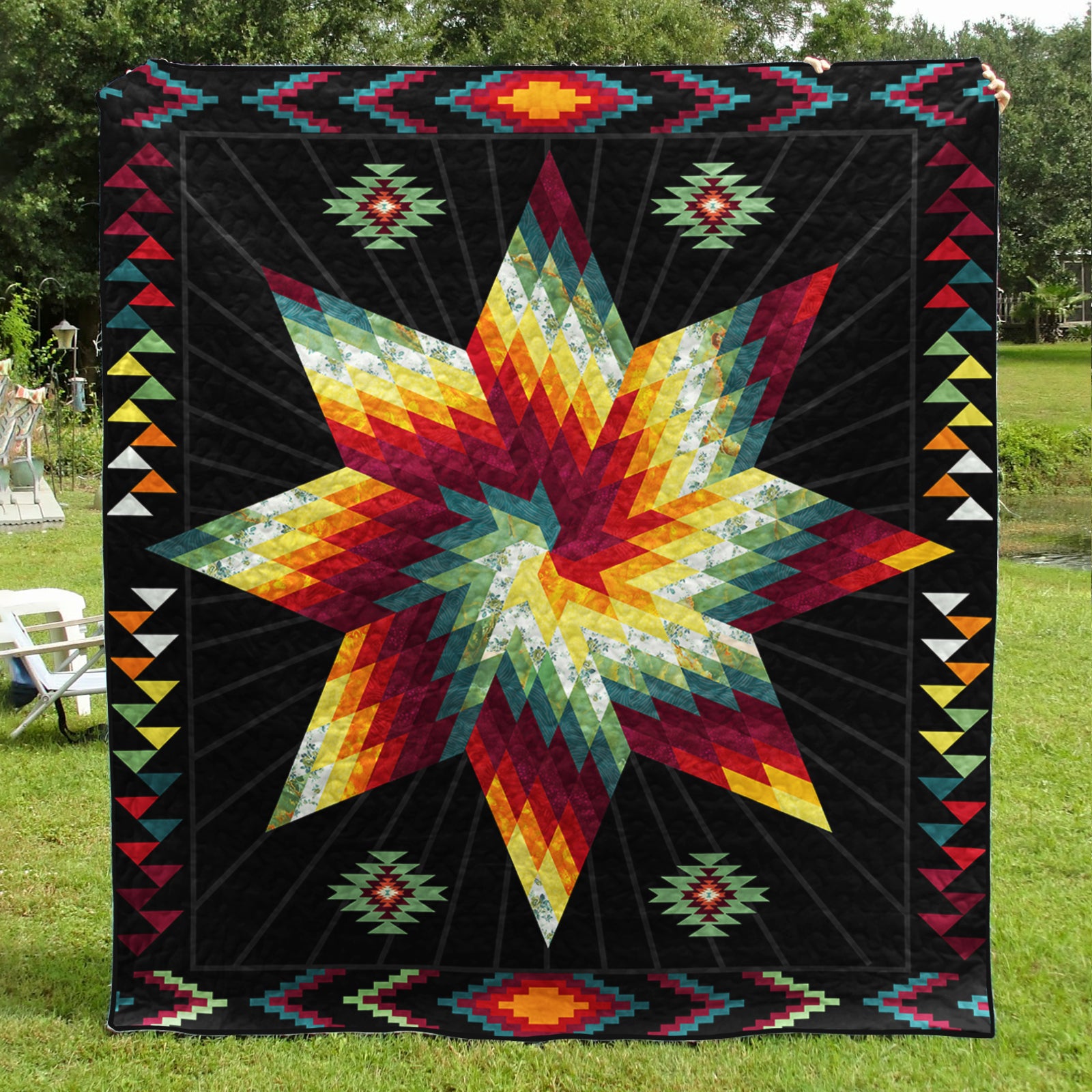 Native American Inspired Star JP080401 Art Quilt