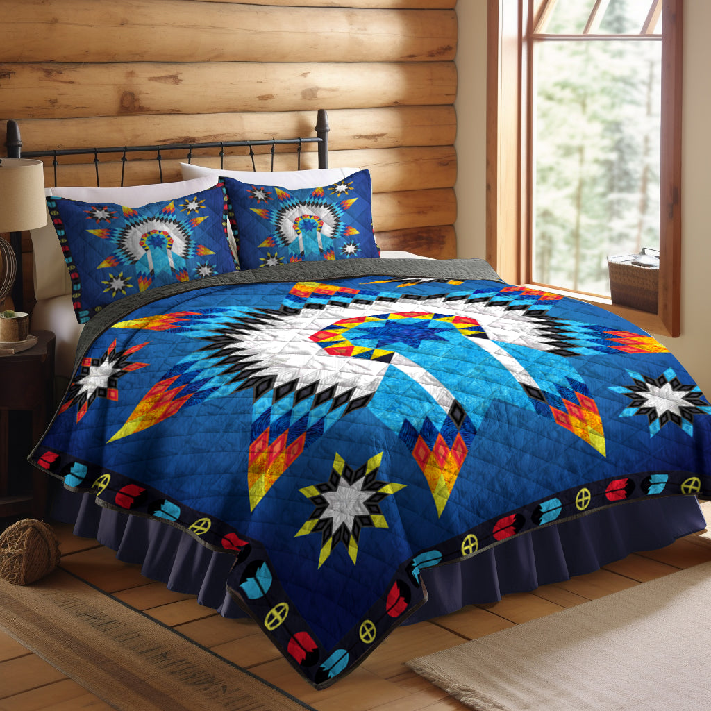 Native American Inspired Star Quilt Bed Set HN290904