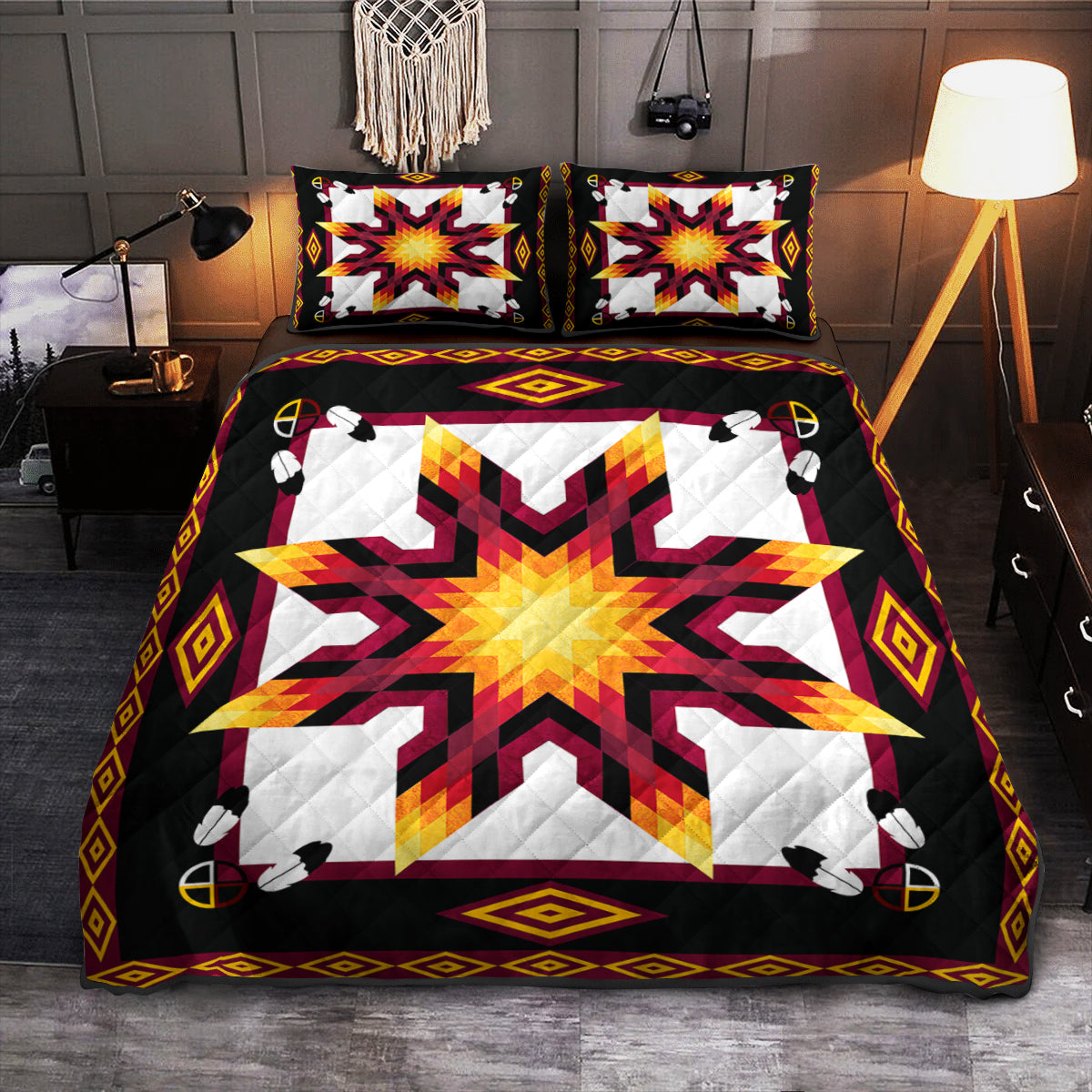 Native American Inspired Star Quilt Bed Set HN290905