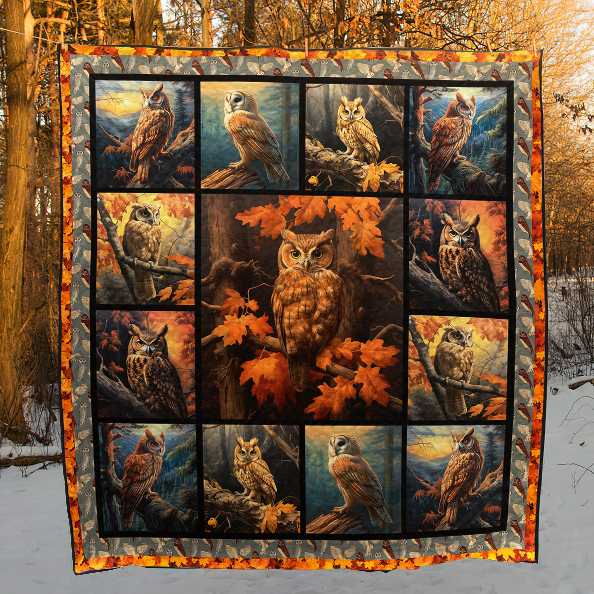 Owl ND041106 Art Quilt