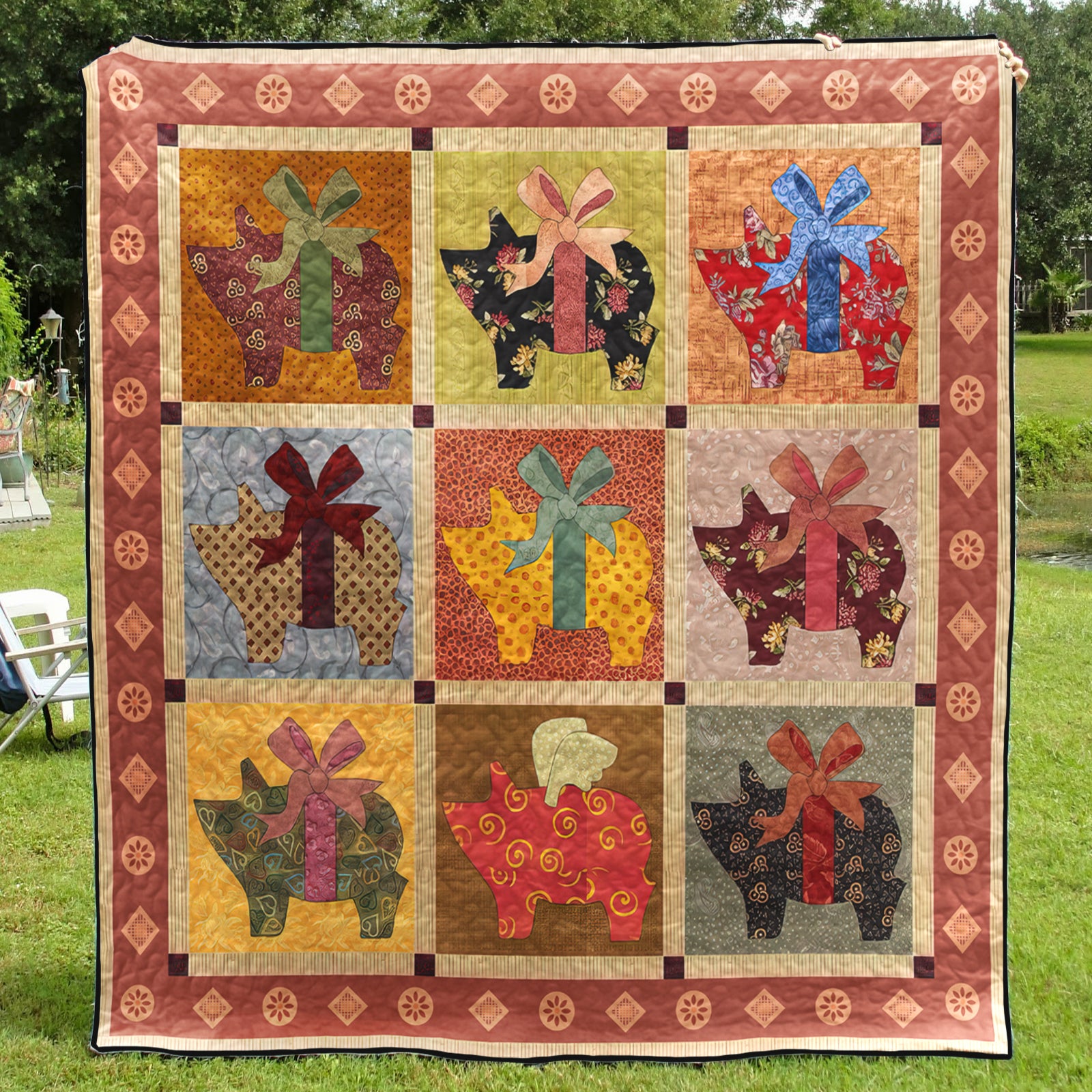 Pig Art Quilt MN081114