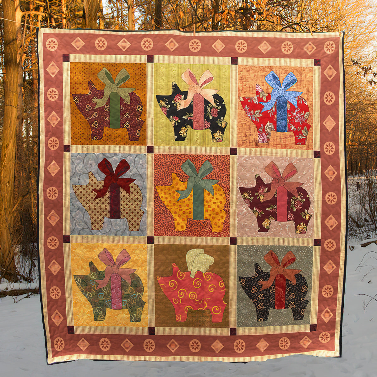 Pig Art Quilt MN081114