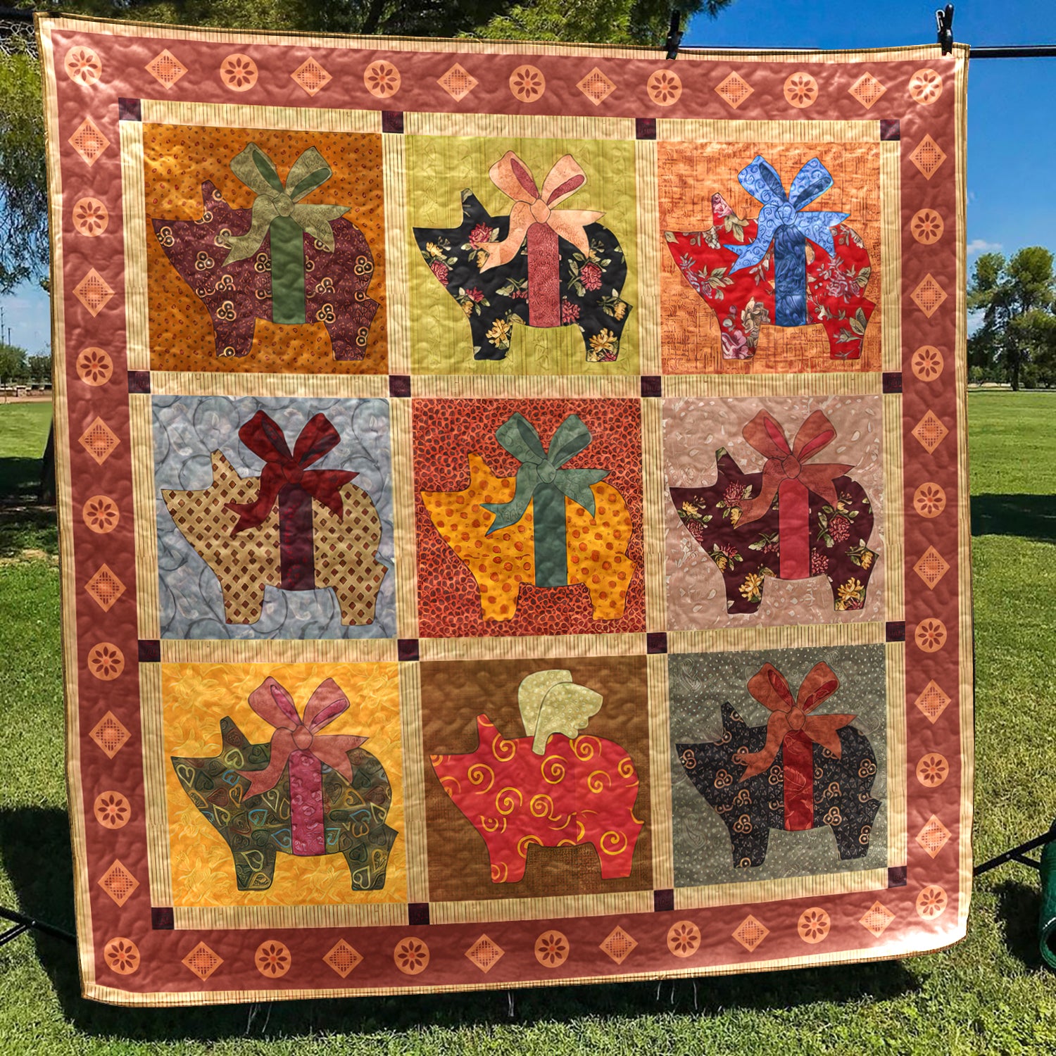 Pig Art Quilt MN081114