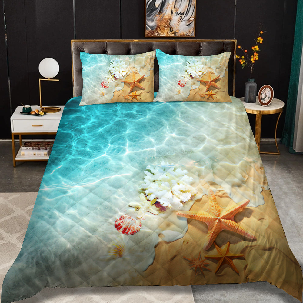 Seashells On The Beach Quilt Bed Set TL280904