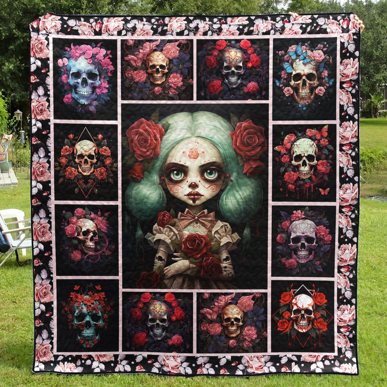 Skull QH060802C TBG Art Quilt