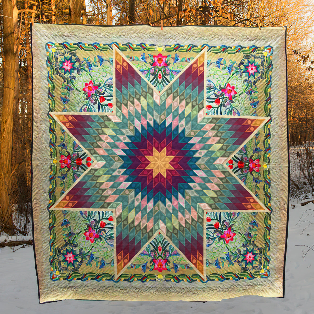 Star Medallion Flower CLM020734 Art Quilt