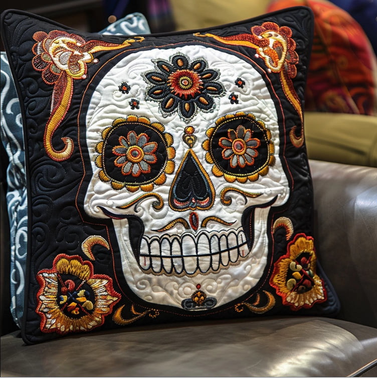 Sugar Skull TAI240424219 Quilted Pillow Case