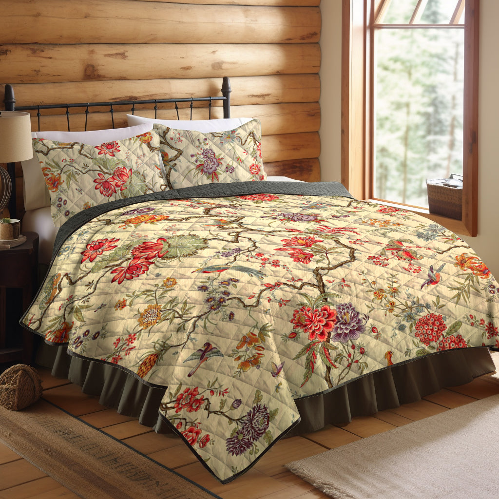 Waverly Charleston Chirp CLA211051 Quilt Bed Set