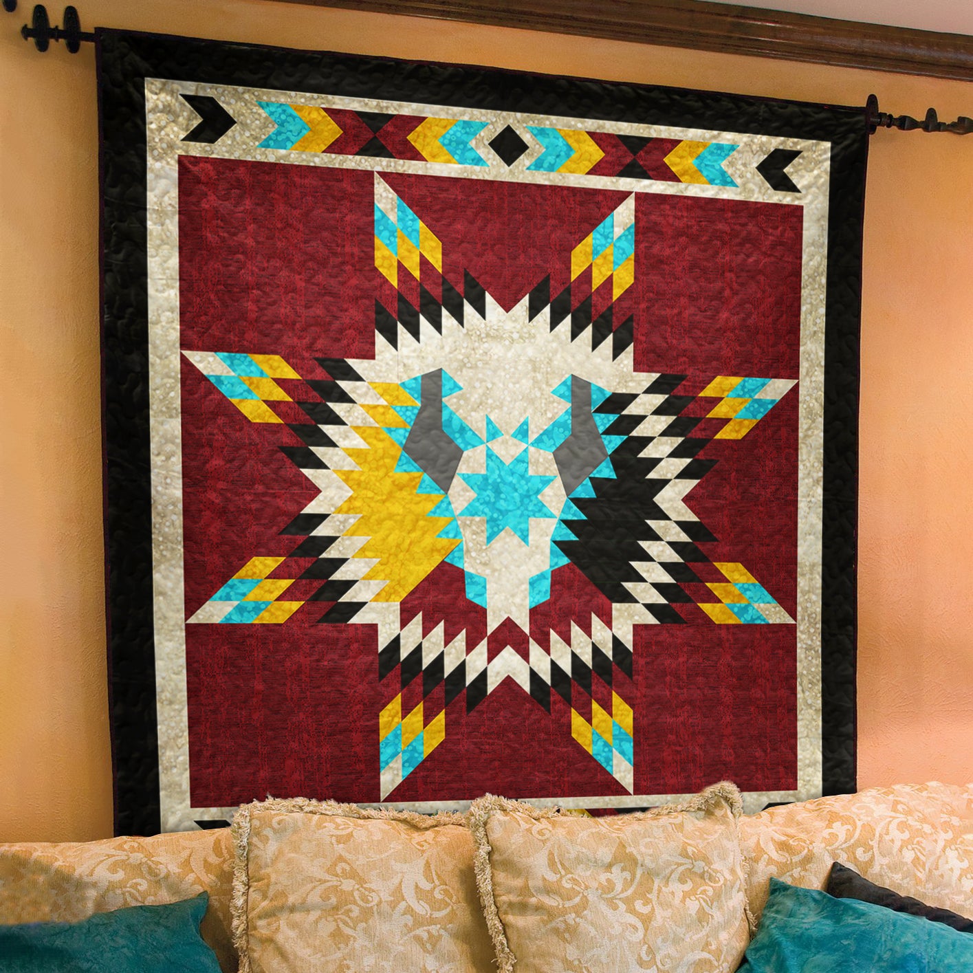 Native American Inspired Star Art Quilt TL27072301BL