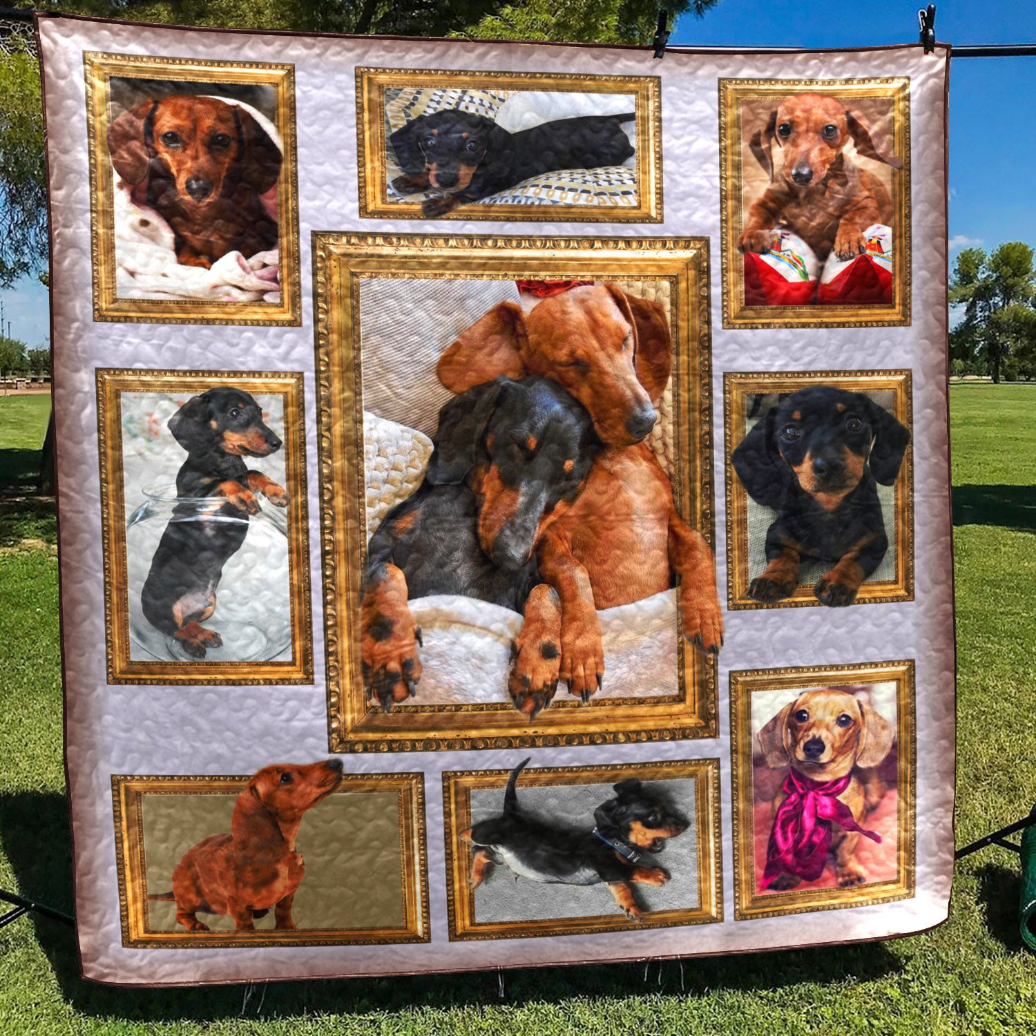 3d Dachshund CLH0412001Q Art Quilt