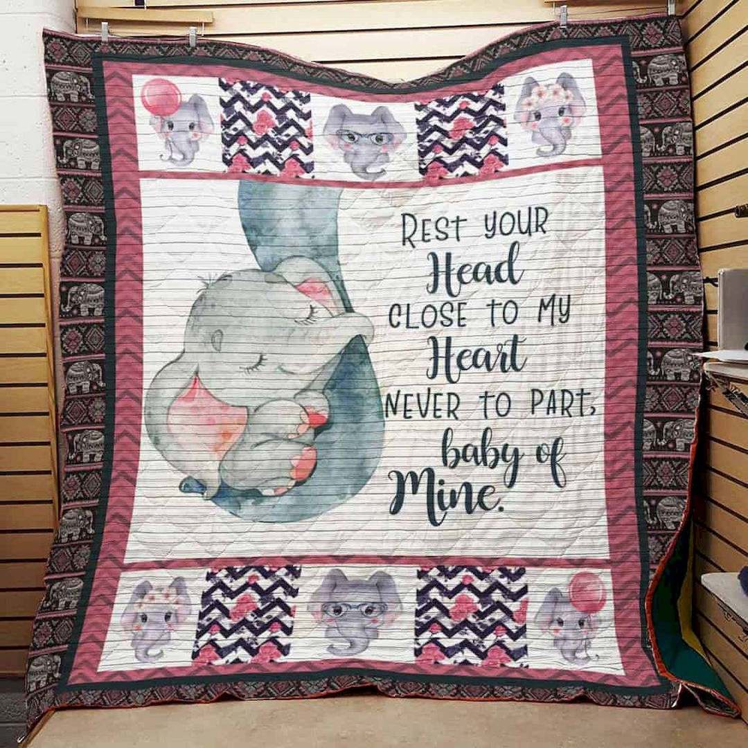 Baby Elephant CLD270650 Art Quilt
