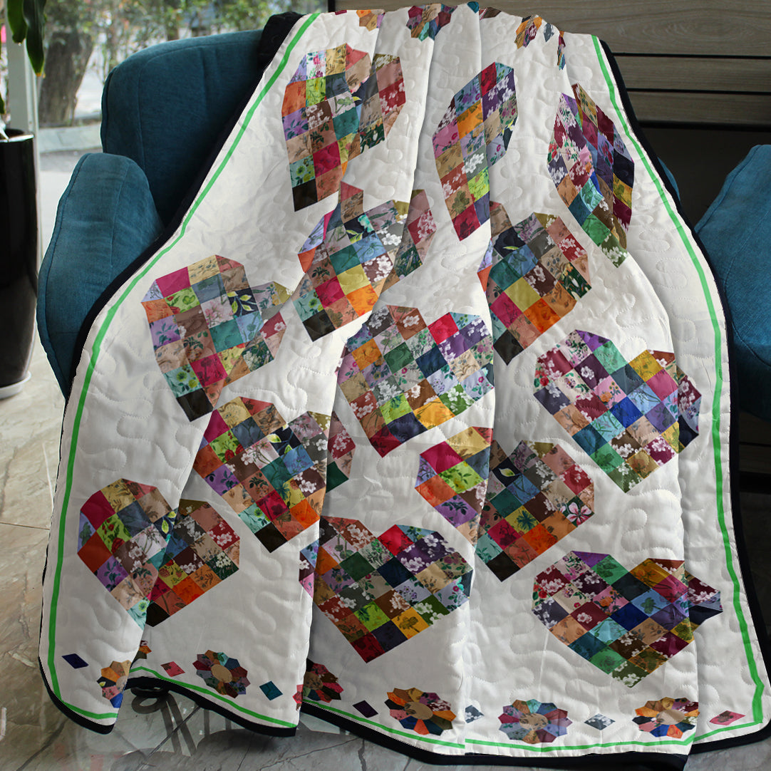 Candy Heart Blocks CLA1710091Q Art Quilt
