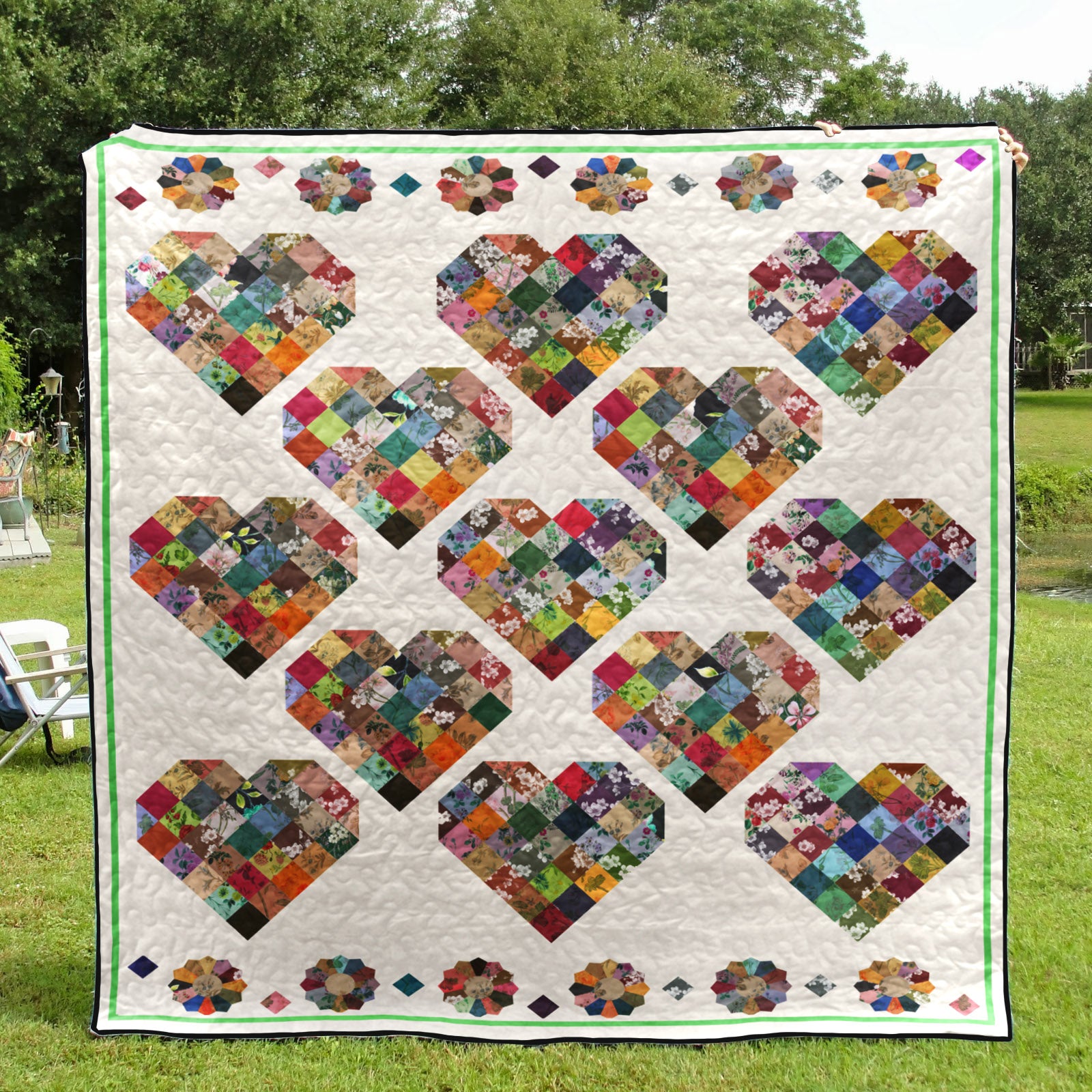 Candy Heart Blocks CLA1710091Q Art Quilt