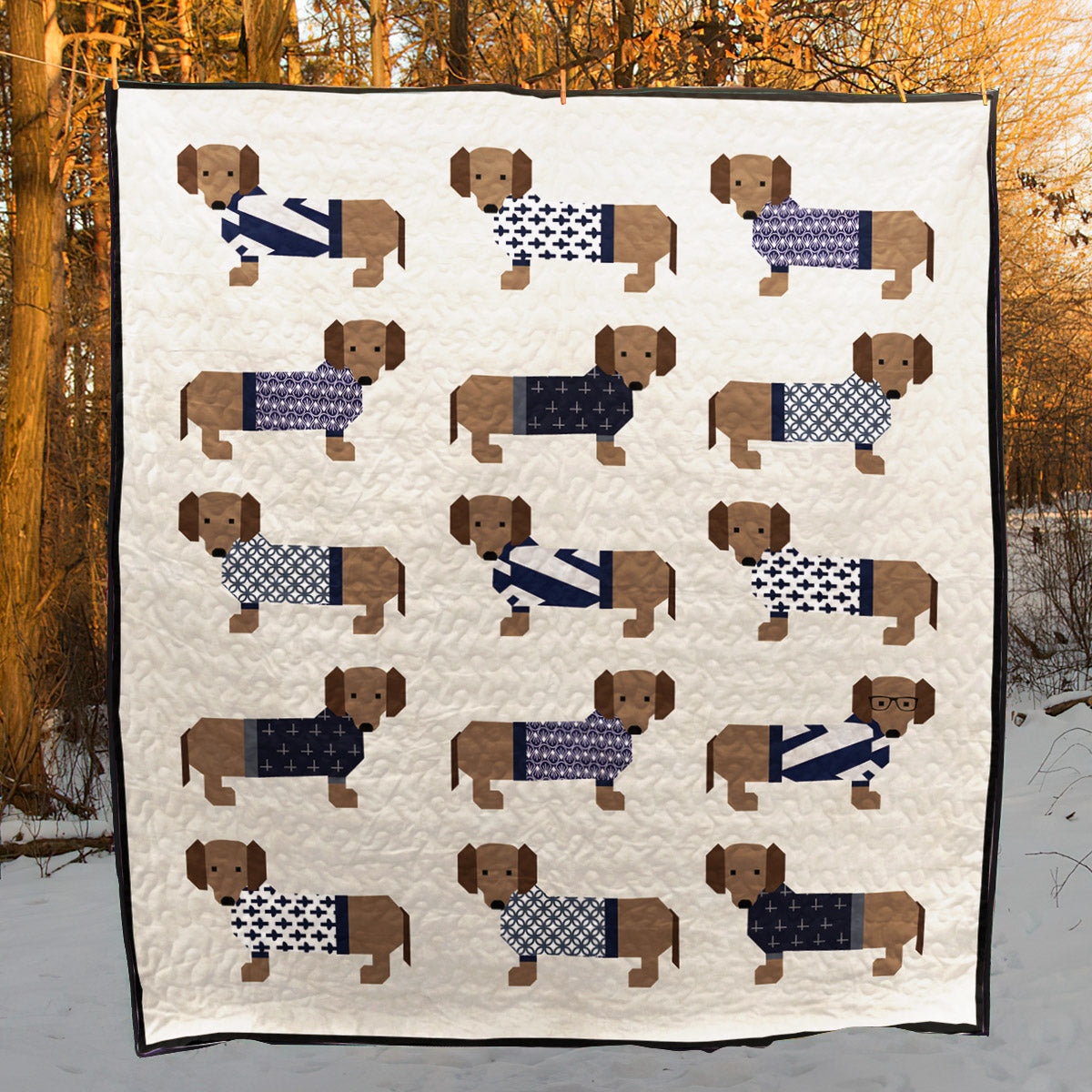 Dachshund CLA1010241Q Art Quilt