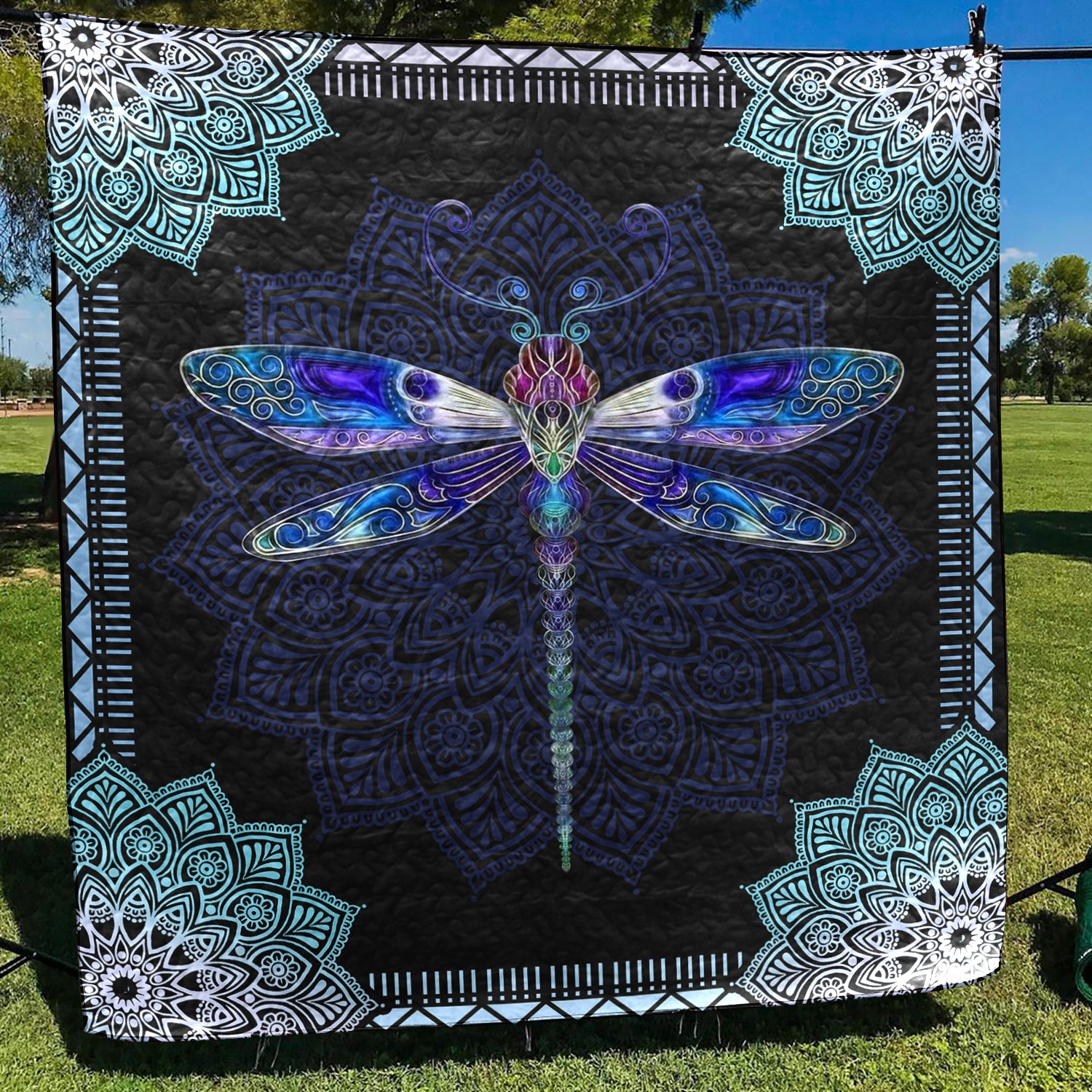 Dragonfly Mandala Art Quilt HN041102M