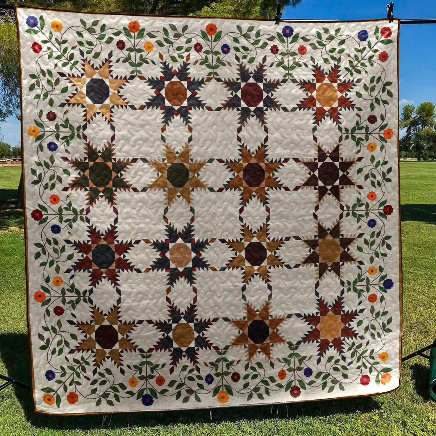 Flower Star Quilt Art Quilt HM080702M