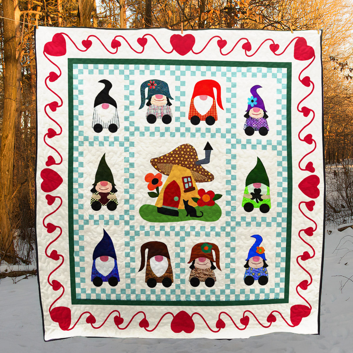 Gnome Home HM151009D Art Quilt