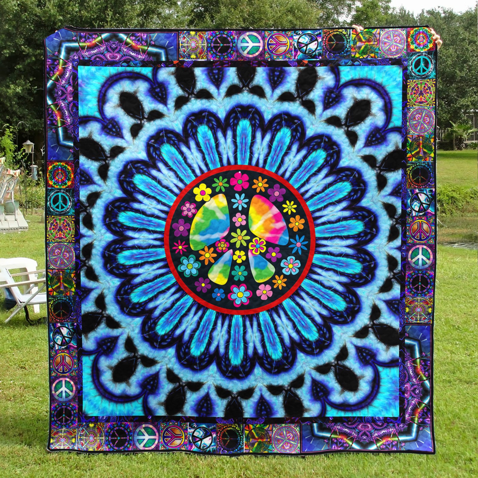 Hippie Peace Sign  Art Quilt TL230603Y